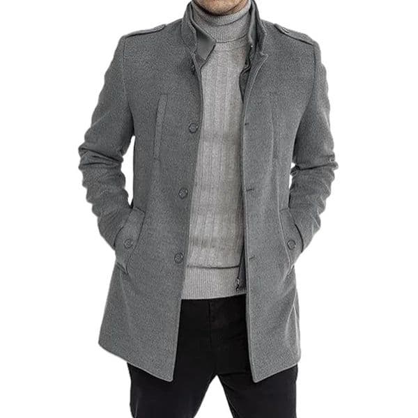 Man Fashion Handsome Windbreaker Autumn Winter Double Collar Wool Coat Middleaged Men Business Woolen Male Jackets 251029