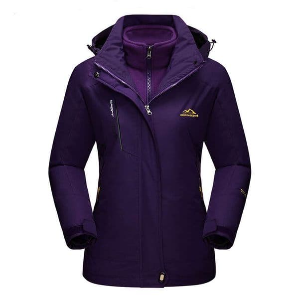Women's 3 In1 Winter Ski Jackets Fleece Warm Thermal Snow Waterproof Jacket Hiking Clothing Outdoor Windbreaker