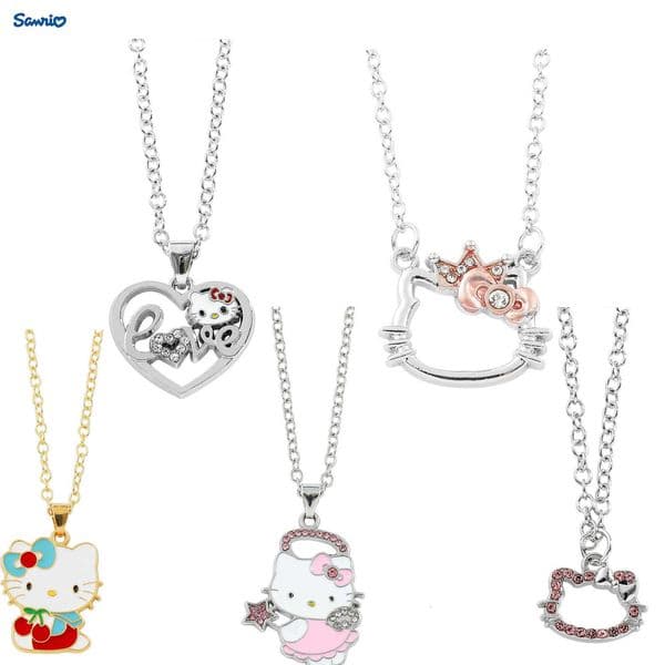 Sanrio Sweet Kawaii HelloKitty Hollow Pendant Necklace Simple Fashion Jewelry Womens Birthday Gift Holiday Gift L251031