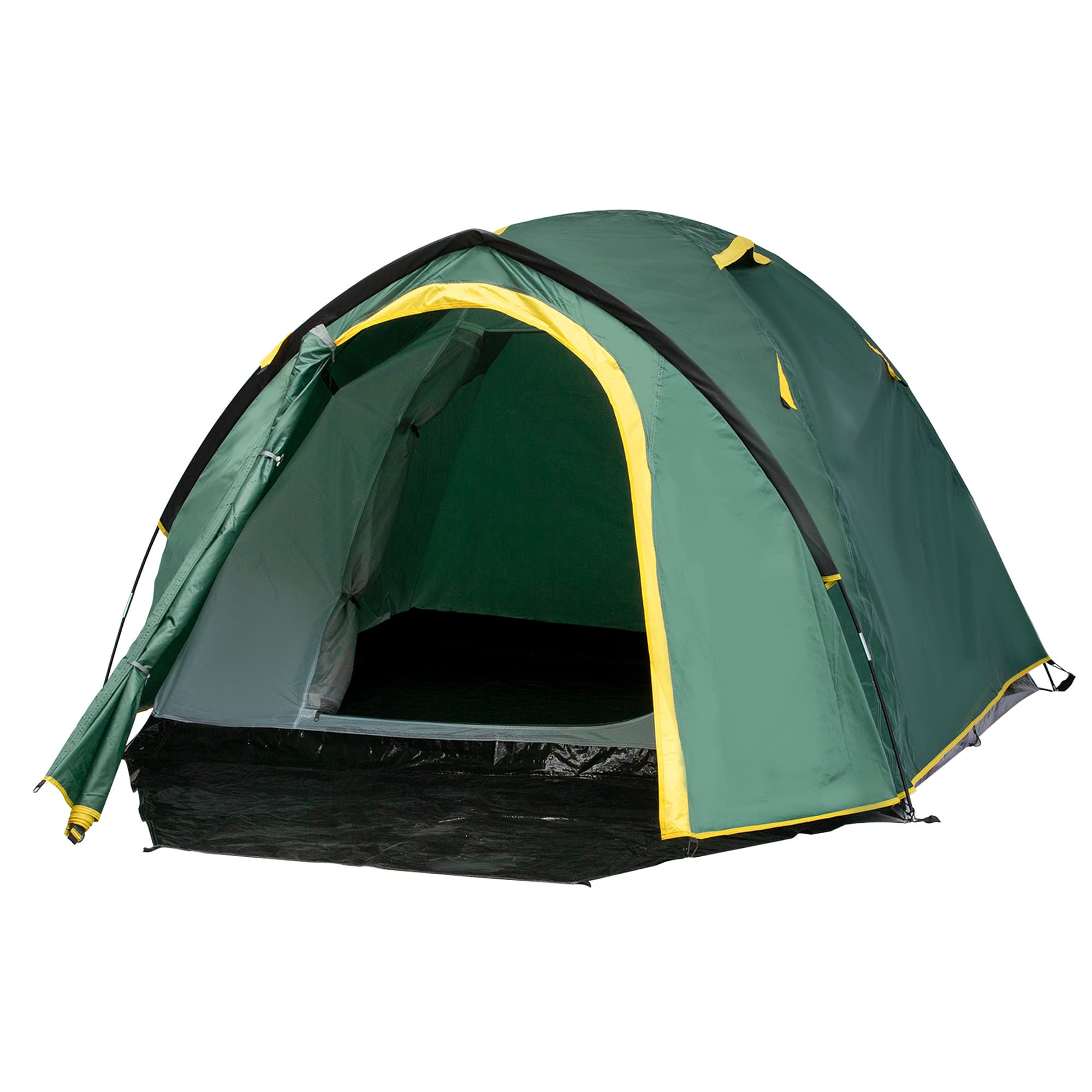 Outsunny Dome Camping Tent for 2, Waterproof with Large Windows, Adventure Ready, Green & Yellow | Aosom UK