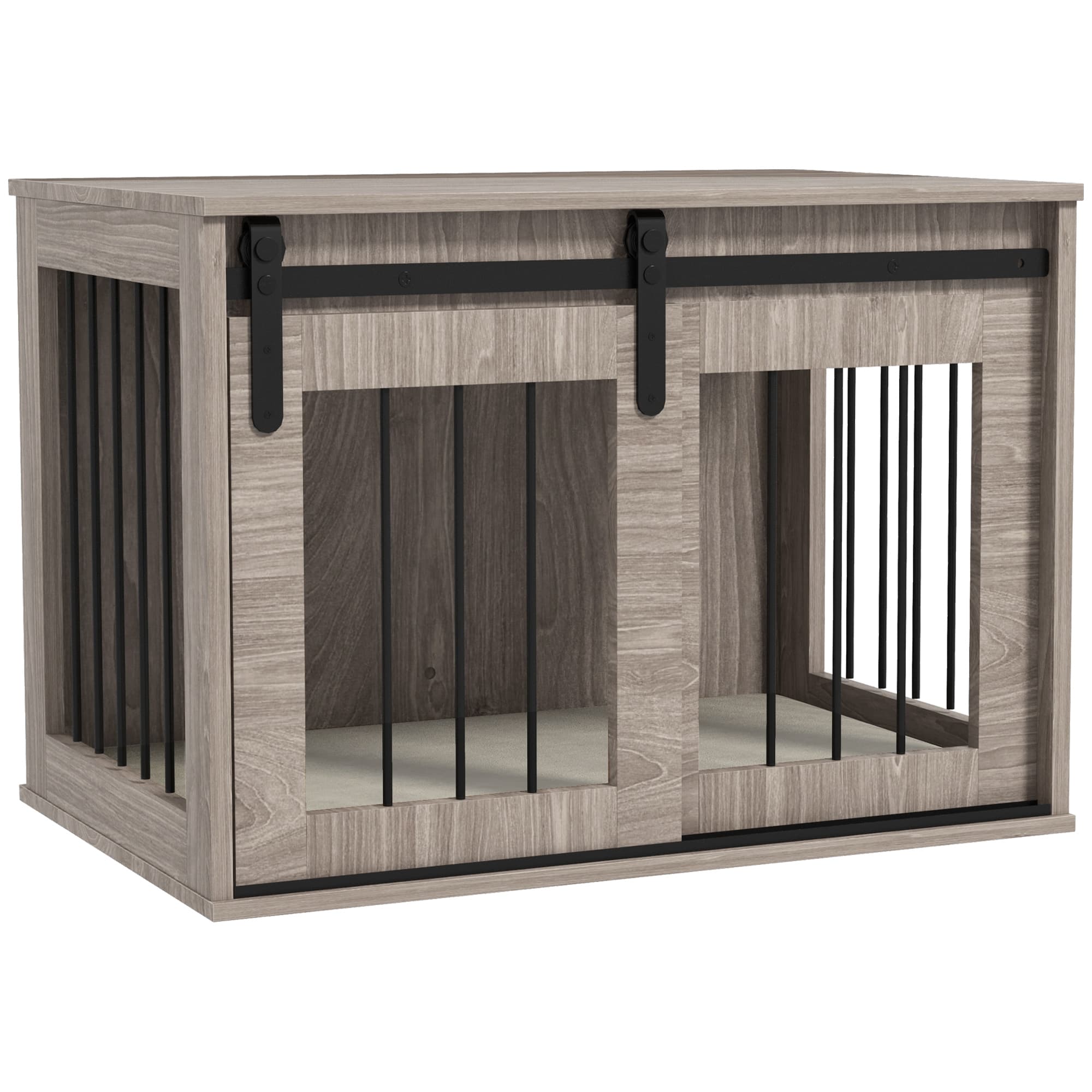 PawHut Dog Crate Furniture with Removable Cushion for Medium-Sized Dogs, 80 x 54 x57 cm, Brown | Aosom UK
