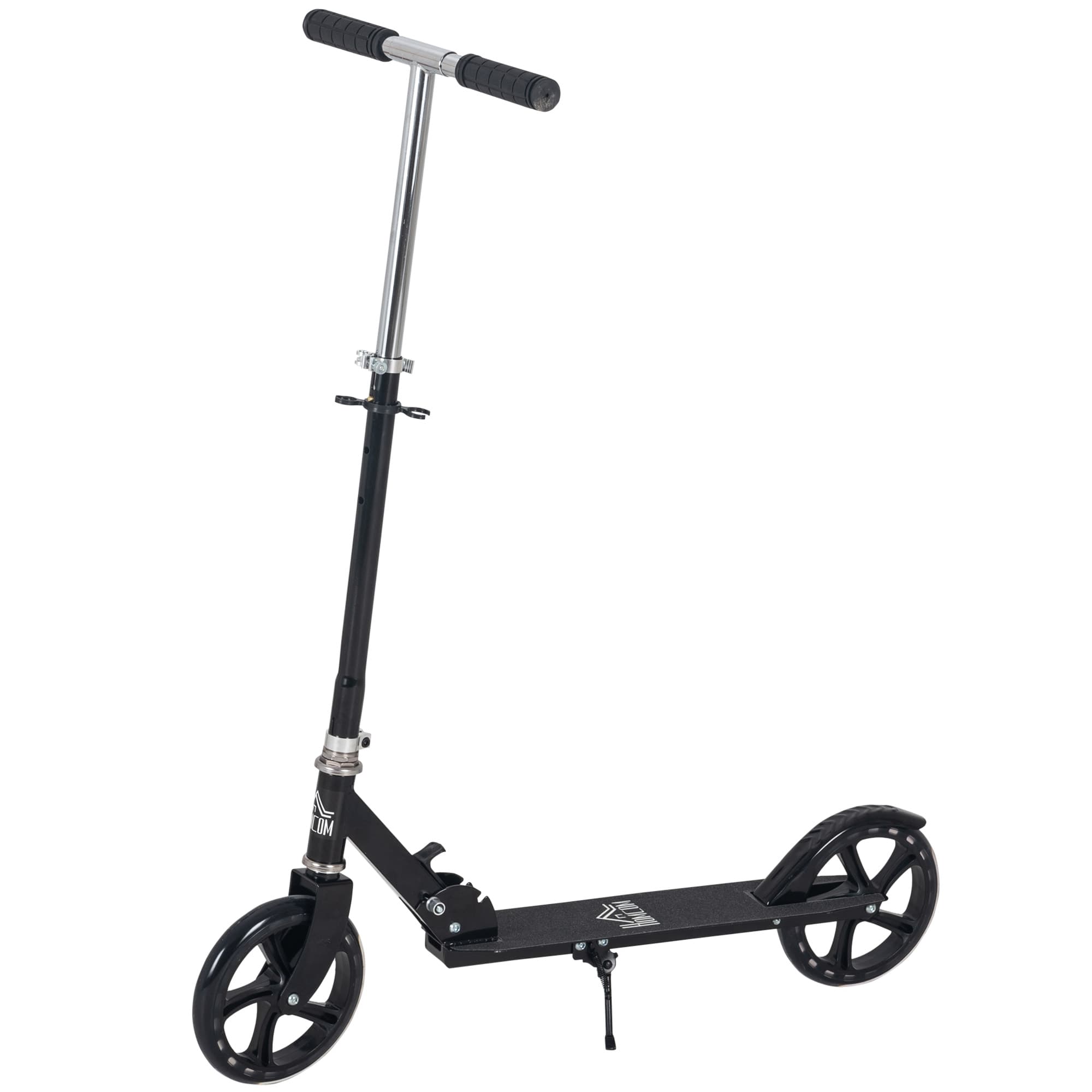 HOMCOM Foldable Kids Scooter, Folding Scooter with Adjustable Height, Rear Brake, Ride On Toy for Ages 7-14, Black | Aosom UK