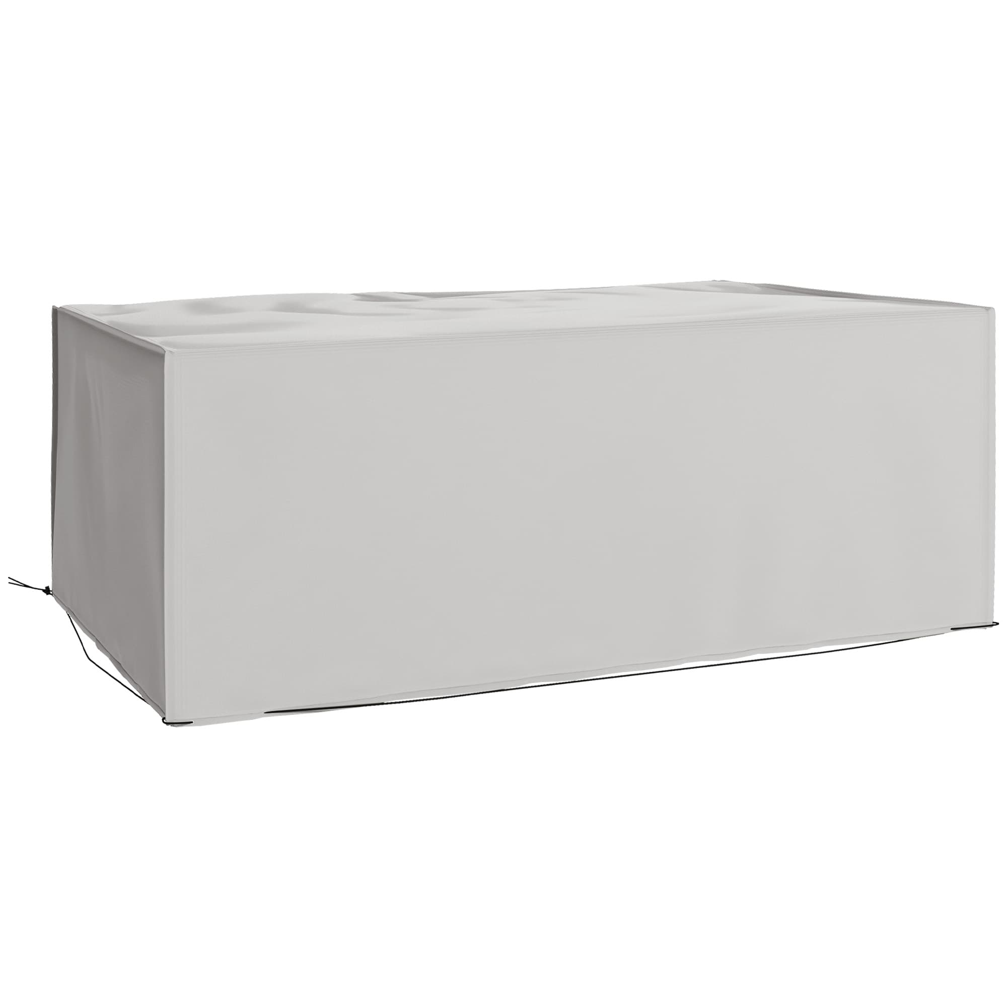 Outsunny 600D Oxford Patio Set Cover Outdoor Garden Rattan Furniture Protection Cover Protector Waterproof Anti-UV Grey 210L x 140W x 80Hcm | Aosom UK