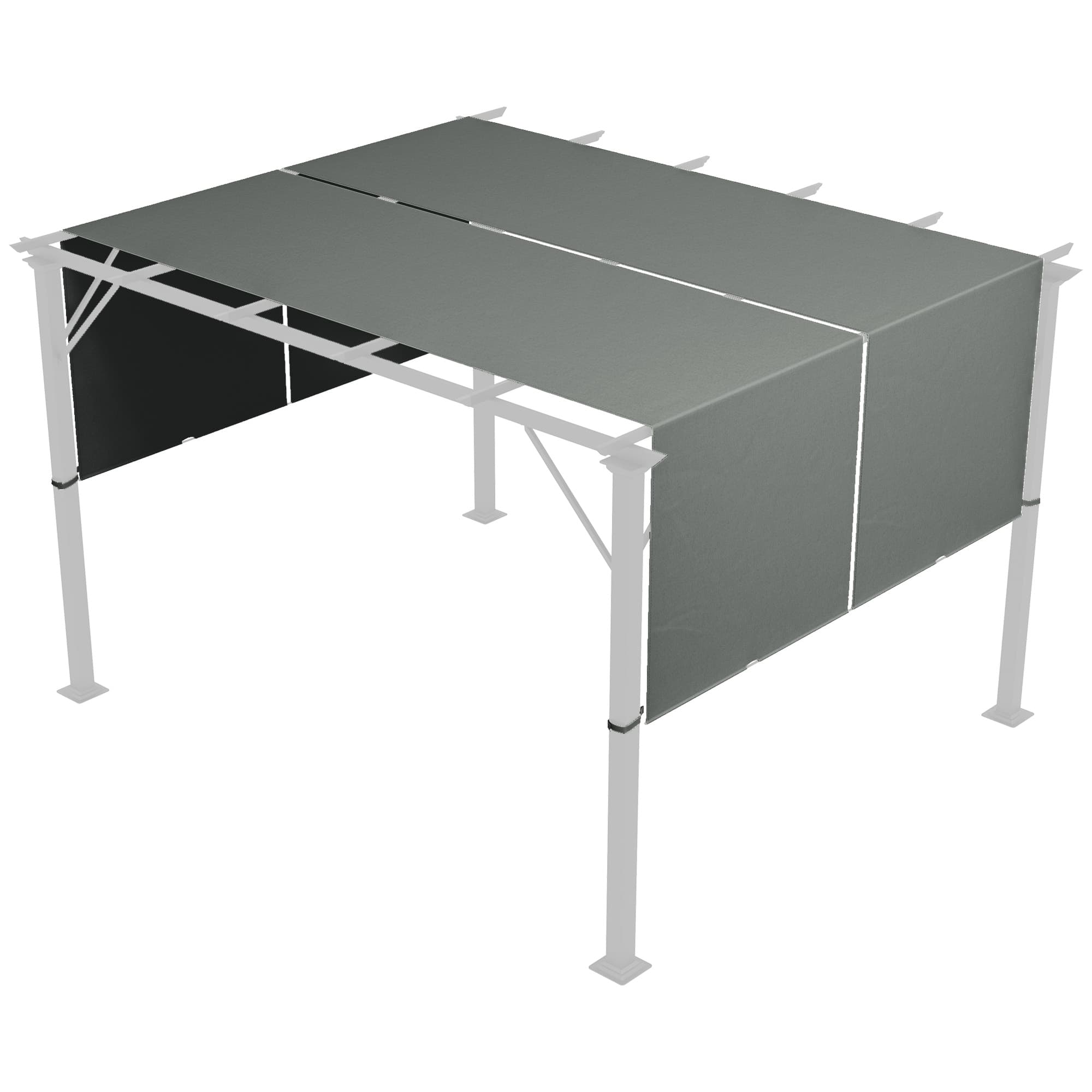 Outsunny 2 Pcs UV Protection Pergola Replacement Canopy, Pergola Shade Cover, Easy to Install, for 3 x 3(m) Pergola, Dark Grey | Aosom UK