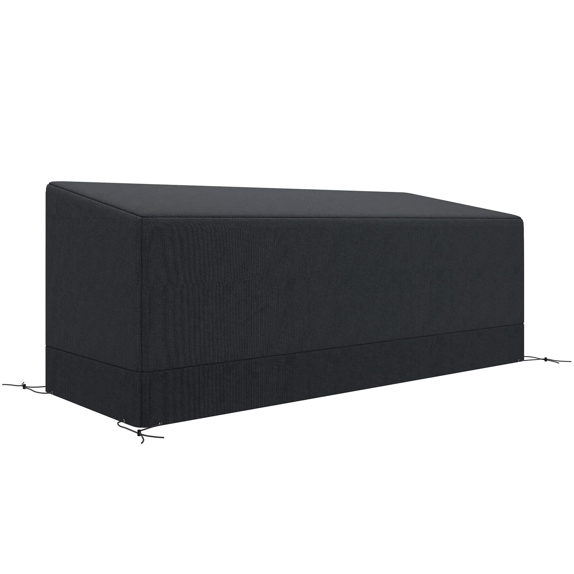 Outsunny Rectangular Patio Furniture Cover for 3 Seater Sofa Bistro Set, Water UV Resistant Protection 600D Oxford Fabric Rattan Lounge Clean Cover, 190 x 72 x 76cm, Black