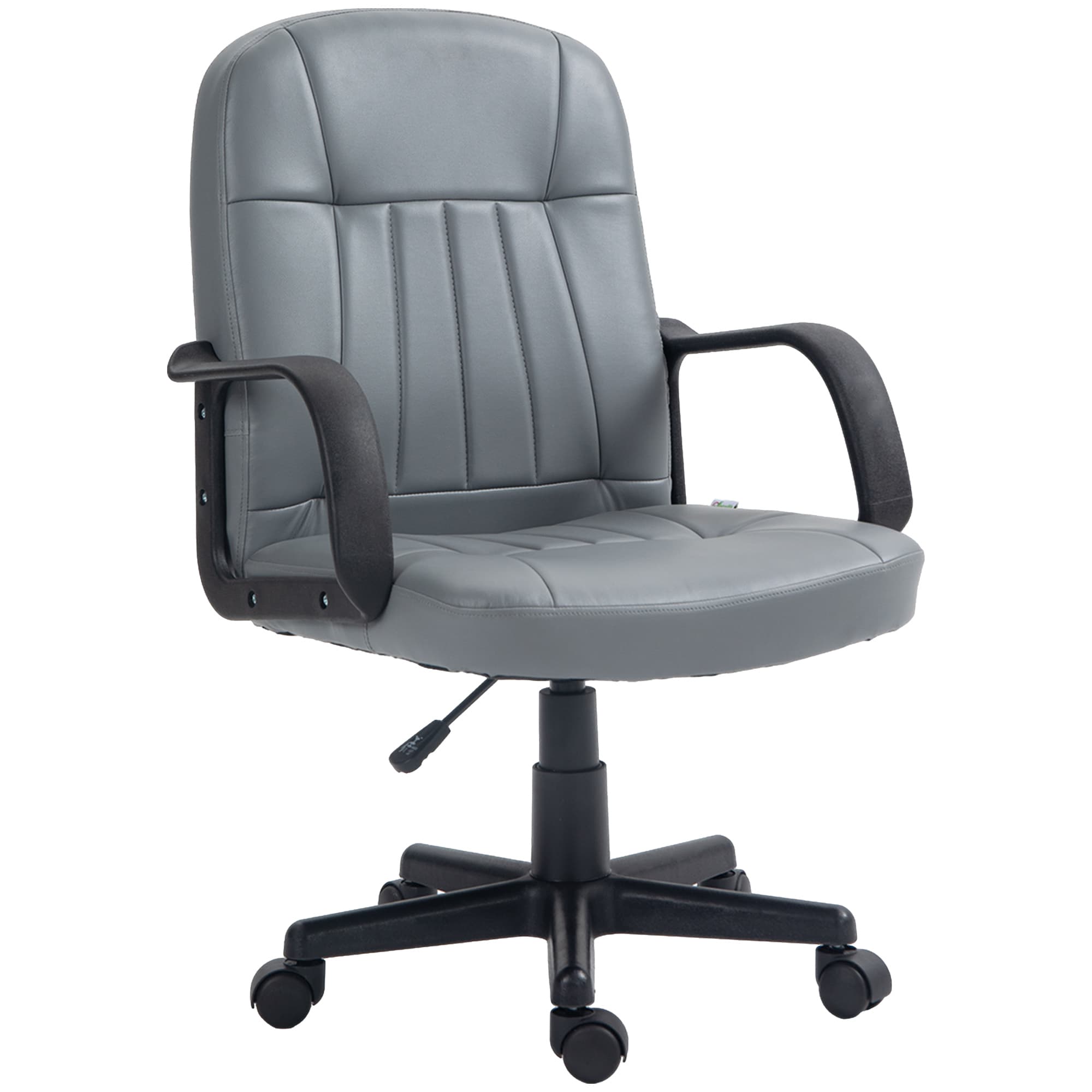 Vinsetto Swivel Executive Office Chair, PU Leather Computer Desk Chair, Adjustable Home Office Chair, Gaming Seater, Grey | Aosom UK