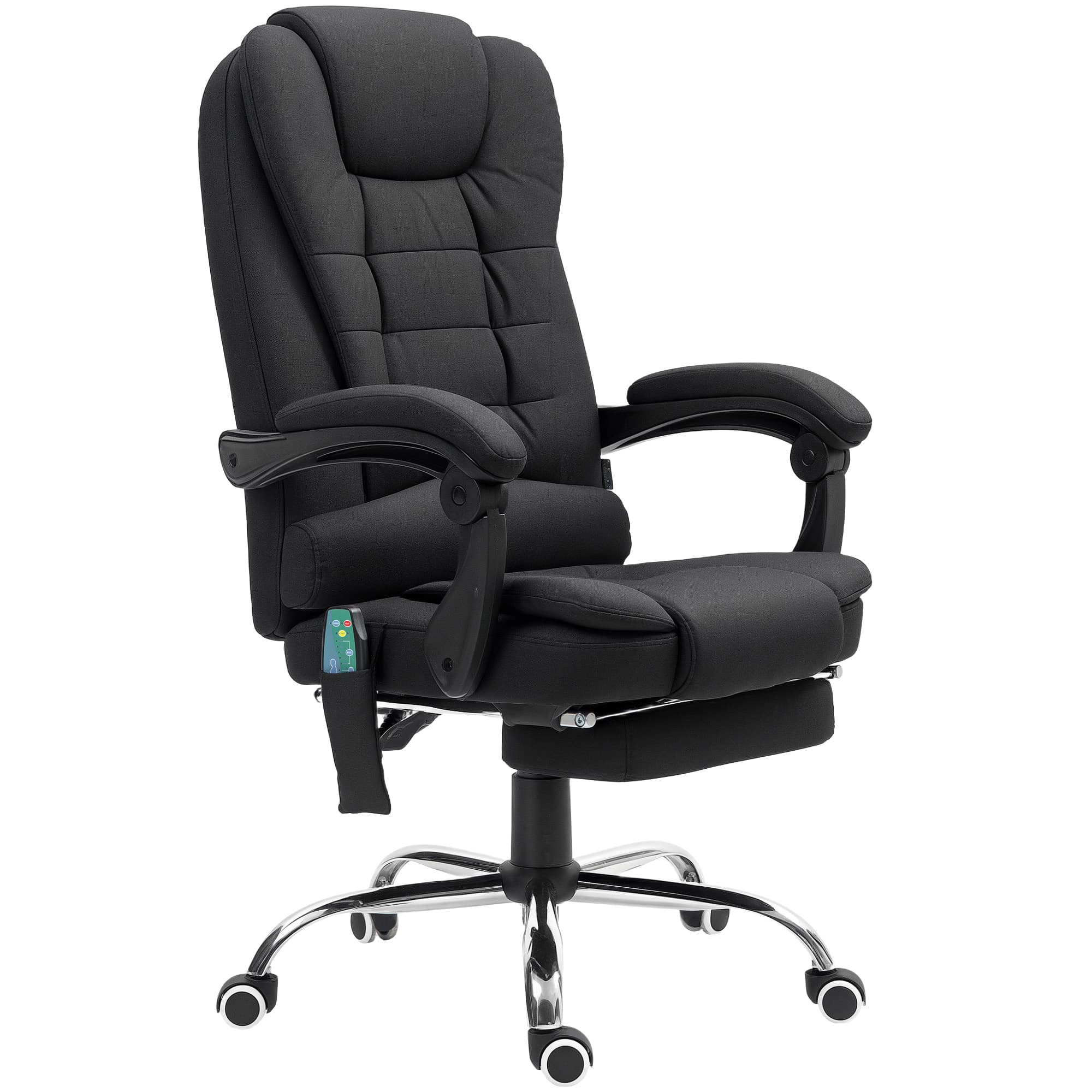 Vinsetto Heated 6 Points Vibration Massage Executive Office Chair Adjustable Swivel Ergonomic High Back Desk Chair with Footrest, Anti-Cat-Scratch, Black