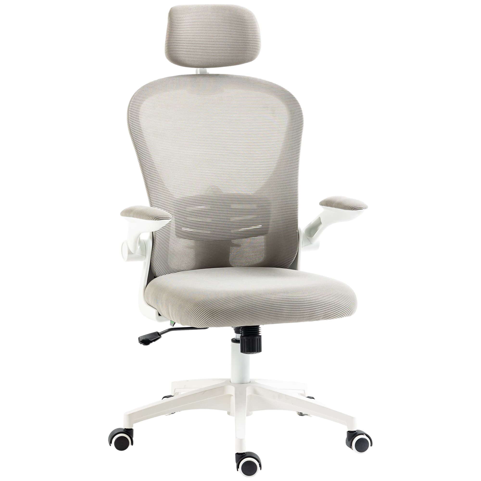 Vinsetto Multi-Adjustable Office Chair, Ergonomic Desk Chair with Lumbar Support, Headrest and Mesh Back for Home & Office, Grey | Aosom UK