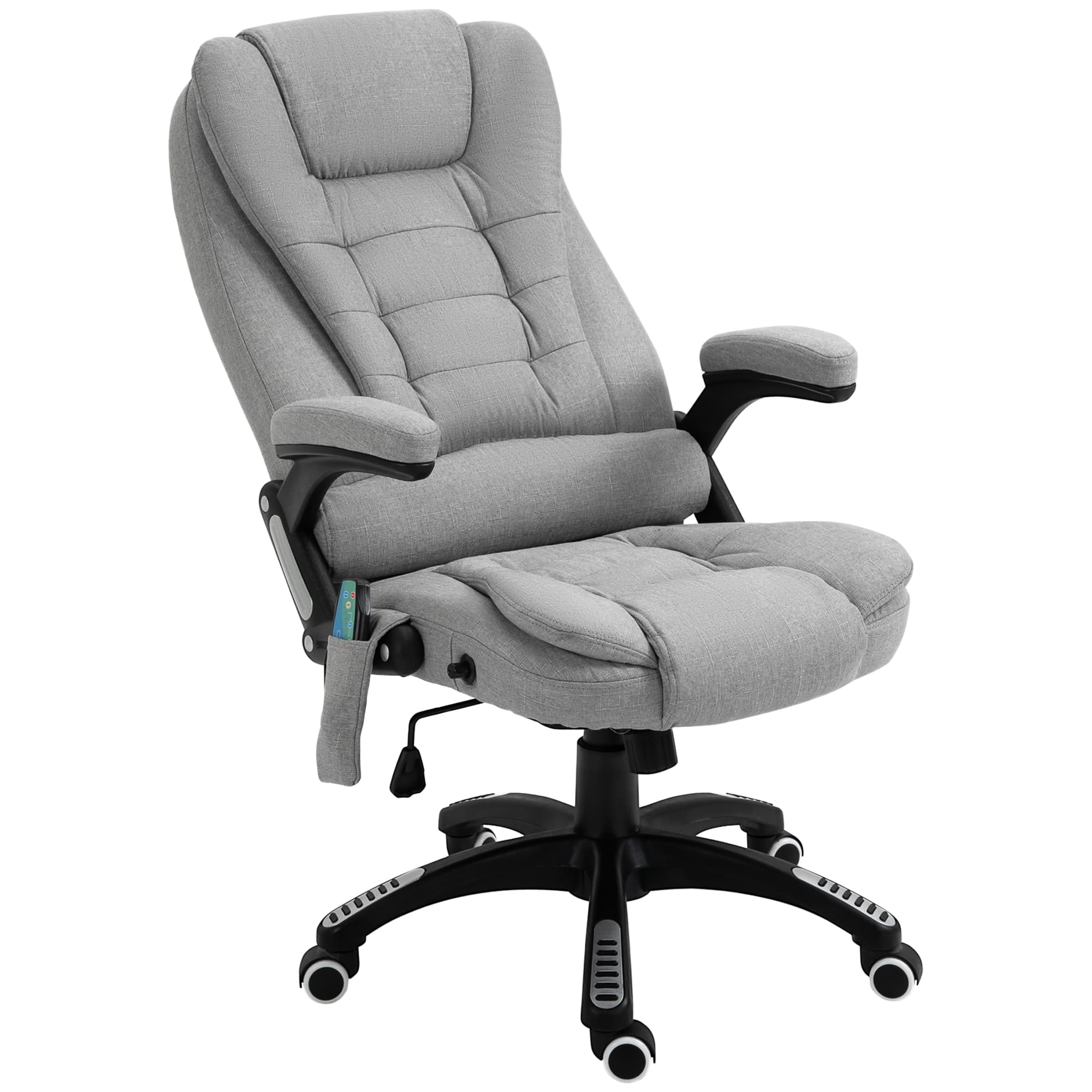 Vinsetto Massage Office Chair w/ 6 Vibration Points, Executive Office Chair, Ergonomic High-Back Design with Swivel Base, Scratch Anti, Light Grey | Aosom UK