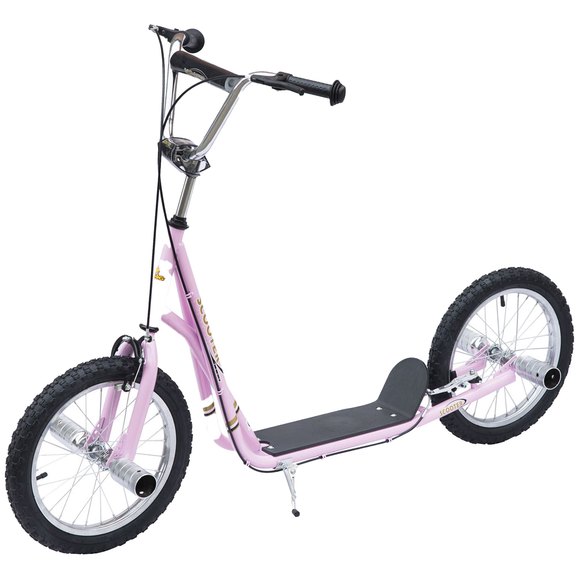 HOMCOM Youth Scooter Adult Teen Push Scooter Kids Children Stunt Scooter Bike Bicycle Ride On 16" Pneumatic Tyres , Pink