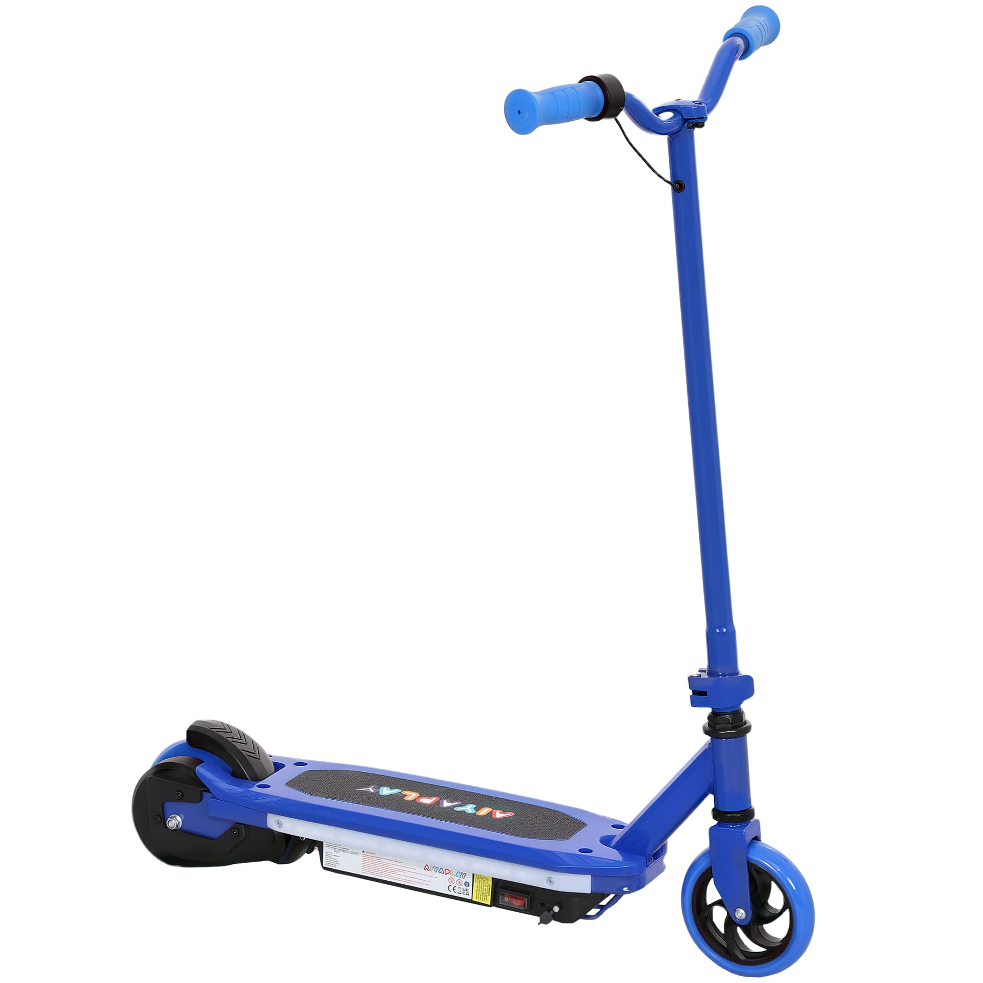 AIYAPLAY Electric Scooter for Kids Ages 6-14, with Colourful Light and Electric Brake, Kids Electric Scooter E Scooter, Up to 10 KM/H & 8 KM, Blue