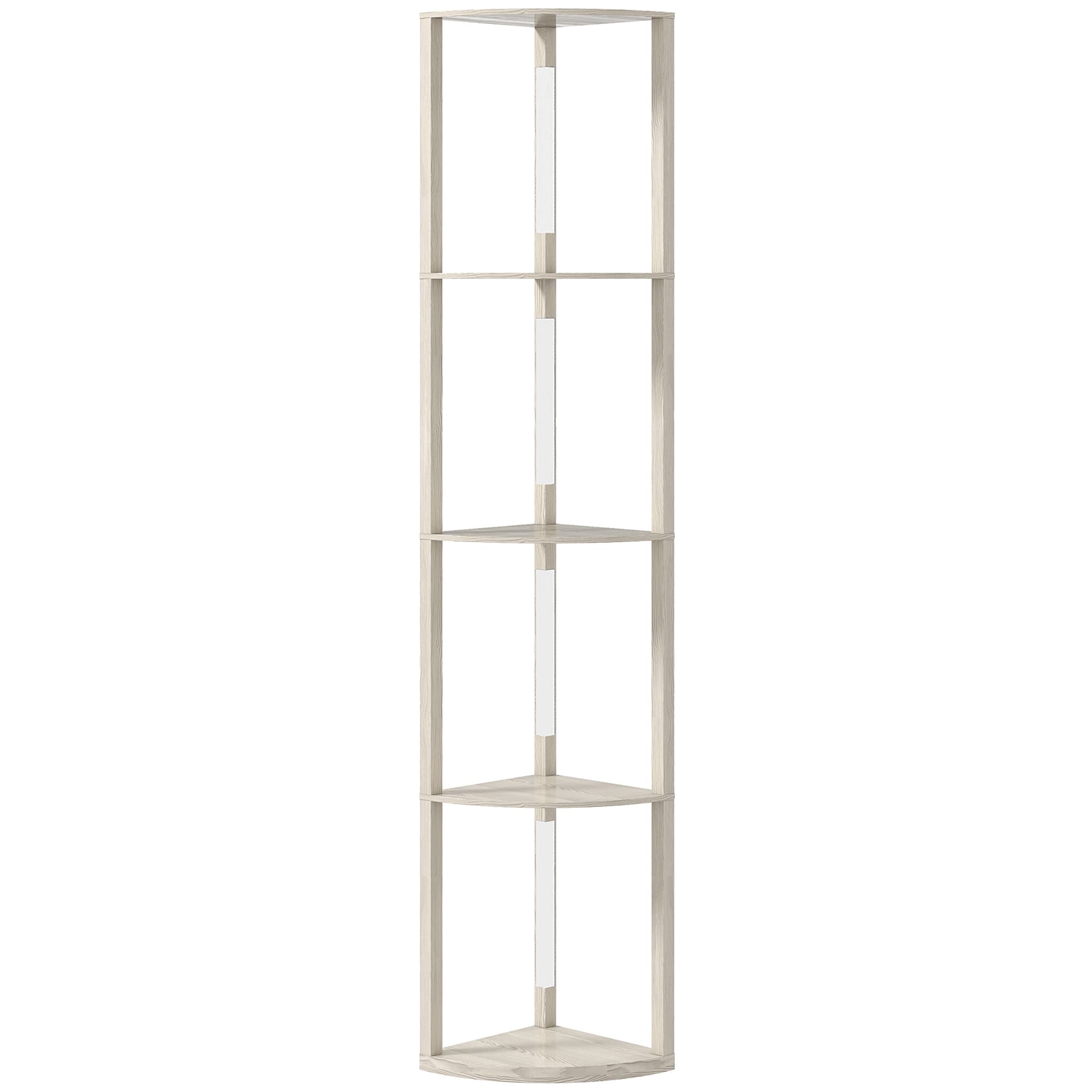 HOMCOM Floor Standing Lamp with Shelves, LED Floor Lamp with 3000K Dimmable Warm White Light for Living Room Bedroom, Oak | Aosom UK