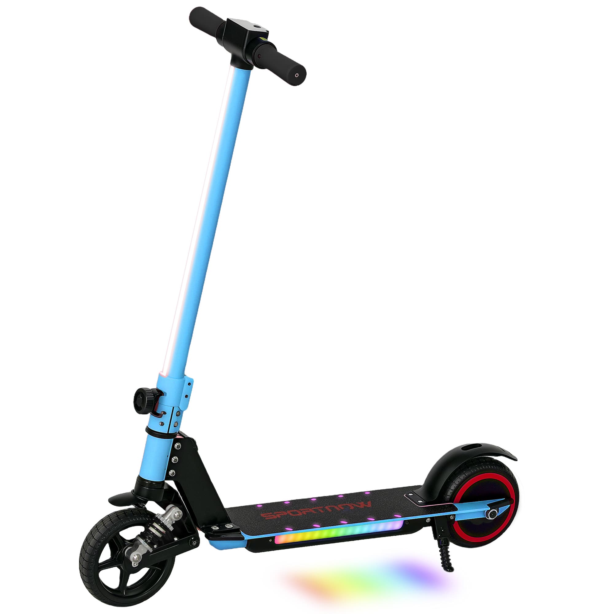 SPORTNOW Folding Electric Scooter for Kids Age 6-14 with Brakes, Front Suspension, Lightweight Aluminium, Max Speed 14 KM/H, Blue | Aosom UK