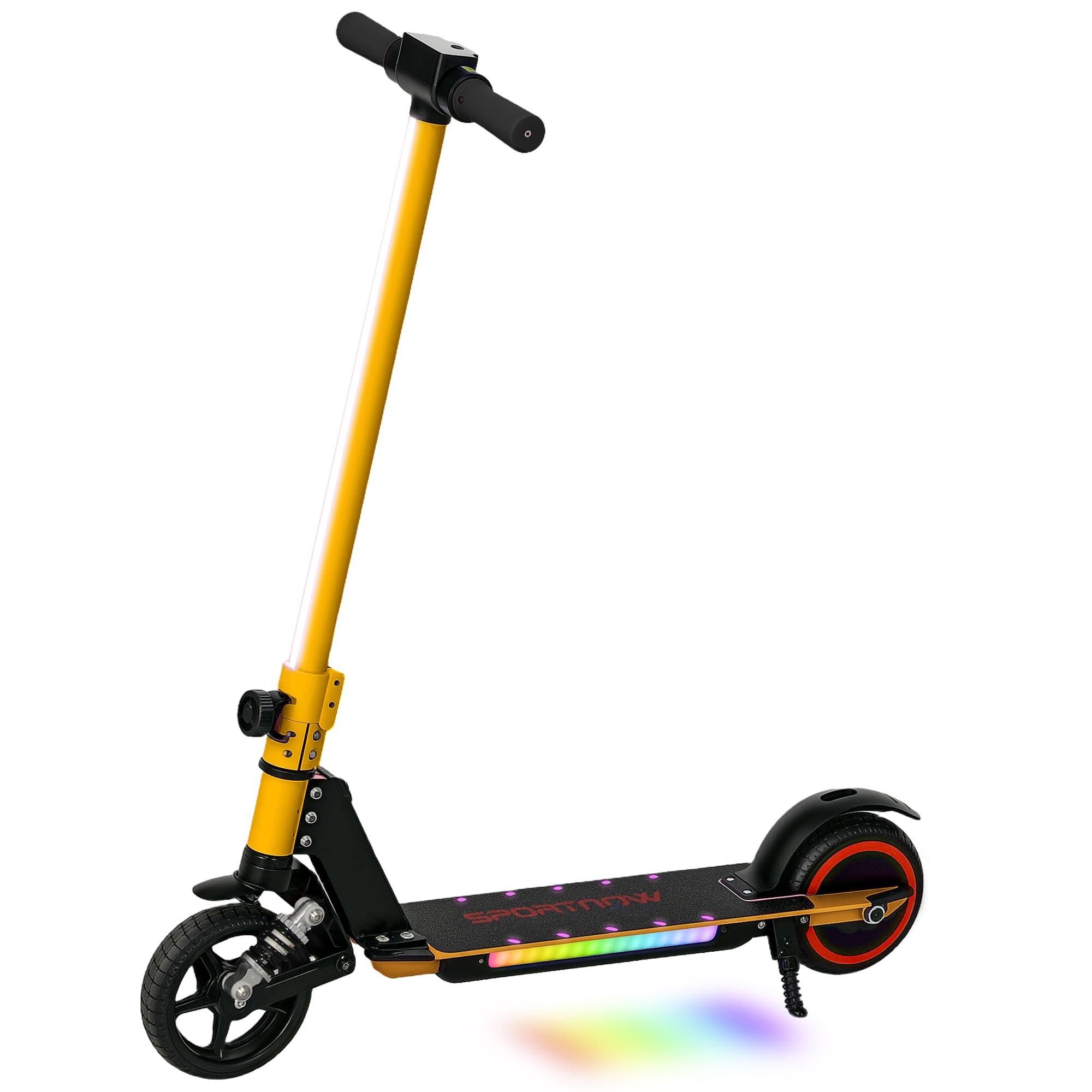 SPORTNOW Folding Electric Scooter for Kids Age 6-14 with Dual Brakes, 6.8kg Lightweight Aluminium E Scooter, Up to 14 KM/H & 6 KM, Gold Tone