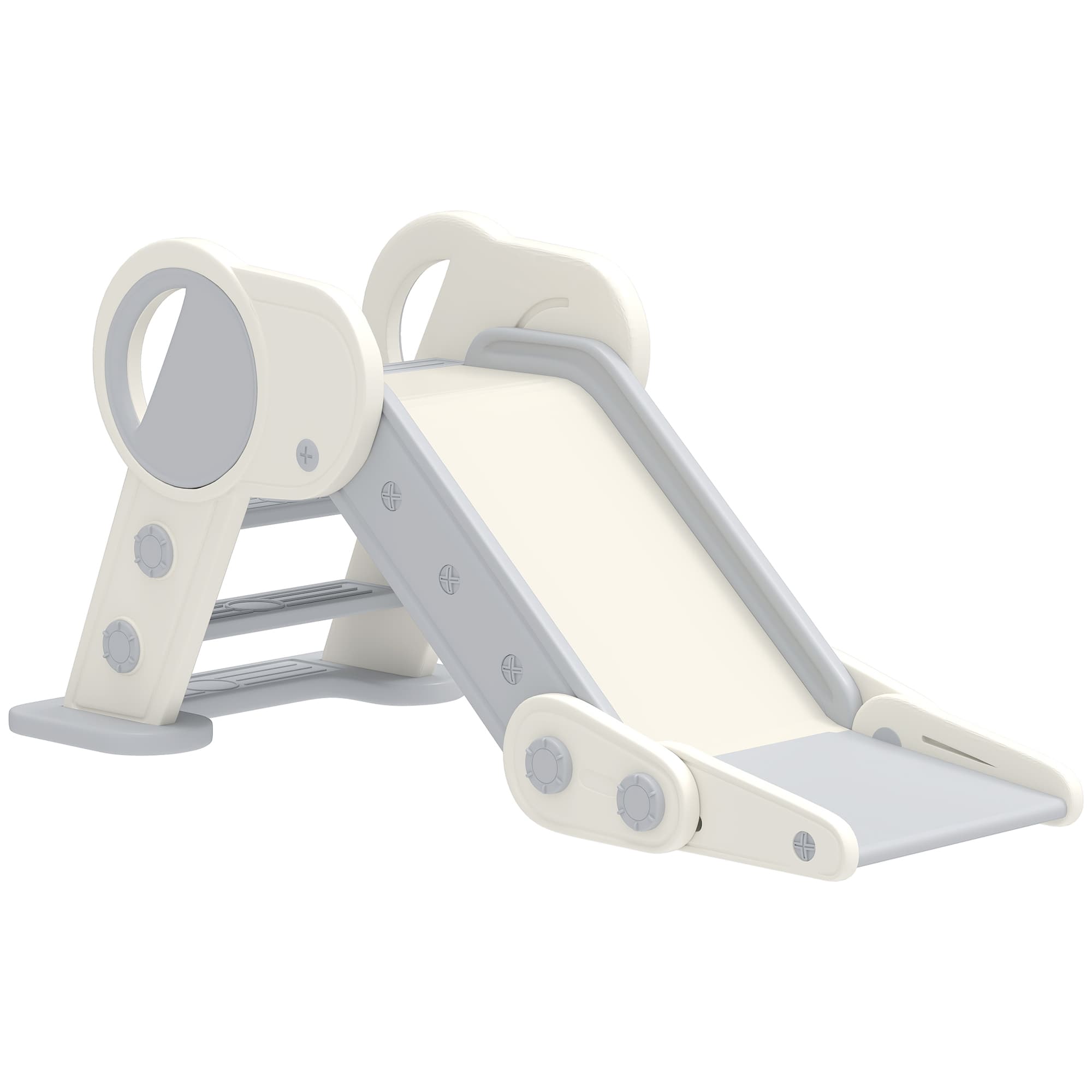 AIYAPLAY Foldable Kids Slide Indoor, Freestanding Baby Slide for 1.5-3 Years Old, Grey