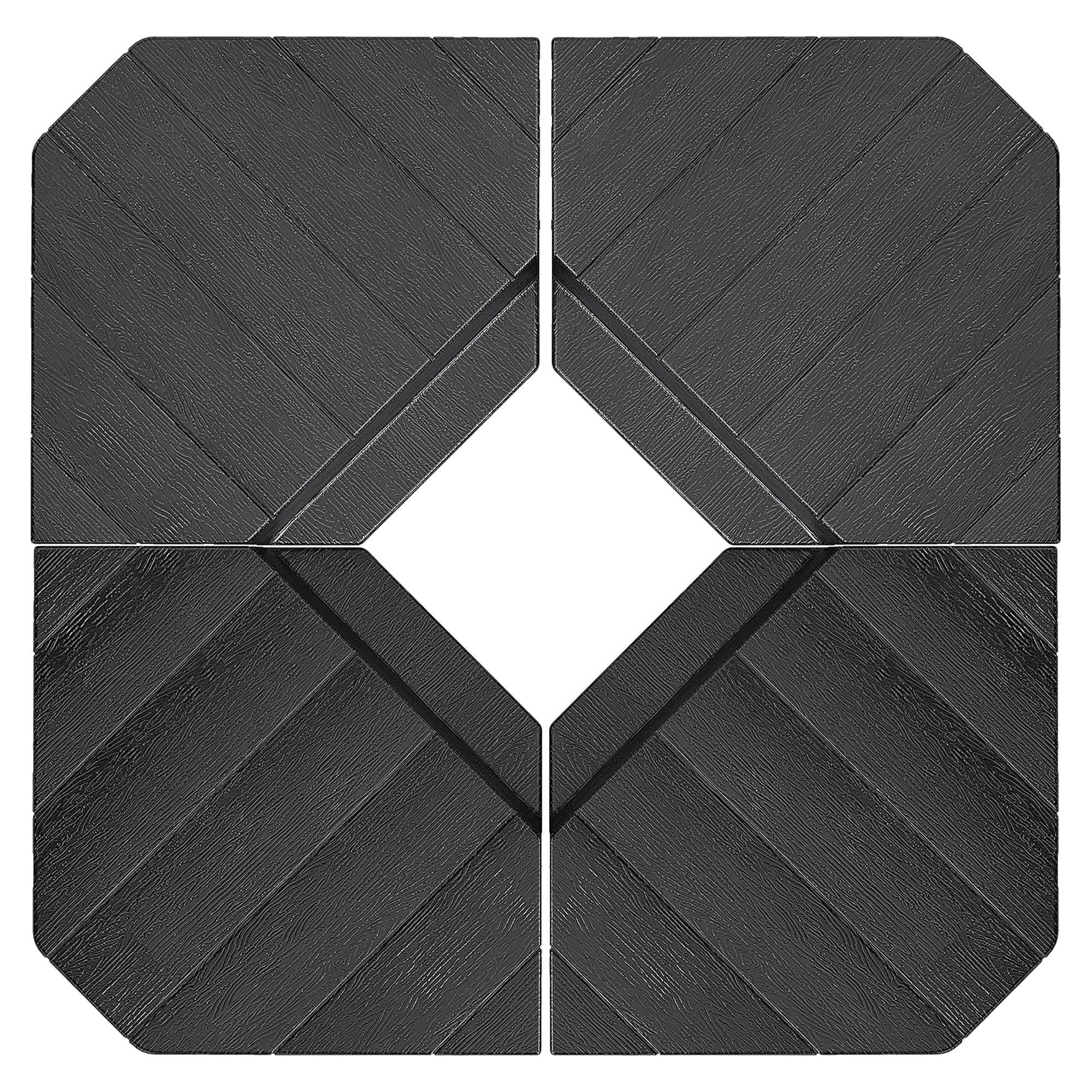 Outsunny Cantilever Parasol Base Weights, Set of 4, Heavy Duty, Suitable for 80kg Sand or 60kg Water, Black