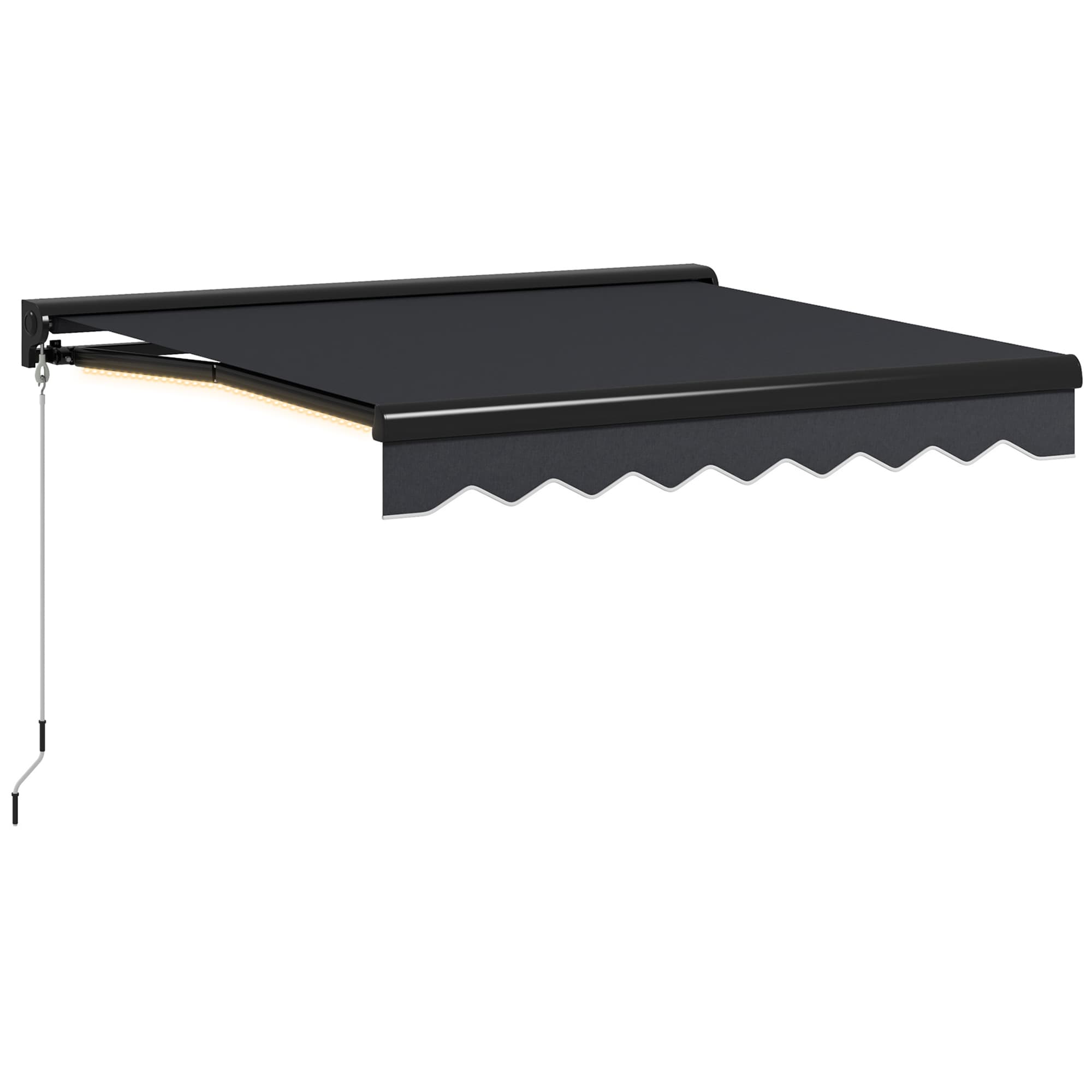 Outsunny 2.5 x 2m Electric Awning with LED Light, Aluminium Frame Retractable Awning Sun Canopies for Patio Door Window | Aosom UK