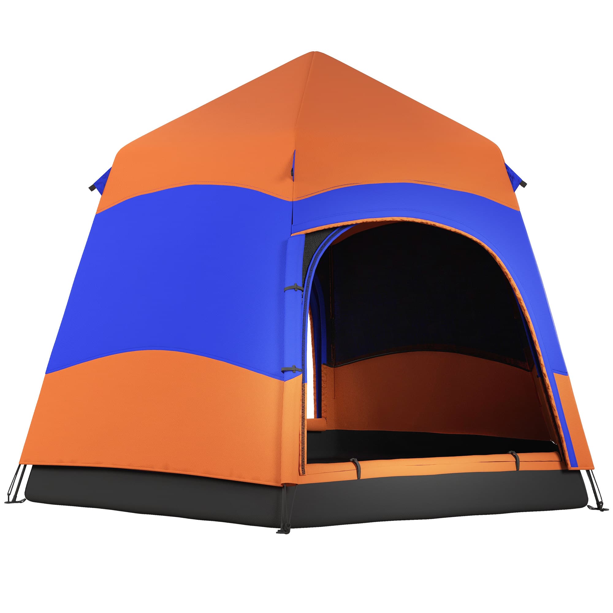 Outsunny Hexagon Pop Up Tent for Six, Portable Shelter for Camping, Festivals, Hiking, Family Use