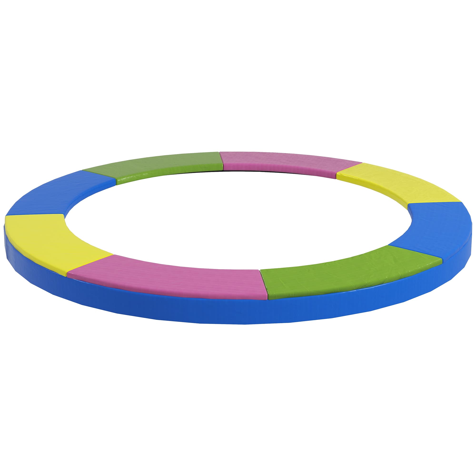 SPORTNOW 8FT Trampoline Spring Cover, Plastic Trampoline Pad Replacement with Elastic Cord, Waterproof, UV Resistant and Tear-Resistant, All-Weather Trampoline Accessories, Multi-Colored
