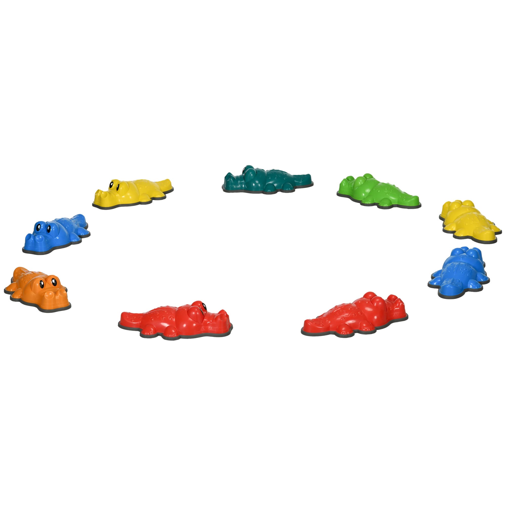 ZONEKIZ 9PCs Kids Stepping Stones, Crocodile Design with Anti-slip Edge Balance River Stones, Indoor Outdoor, Stackable | Aosom UK