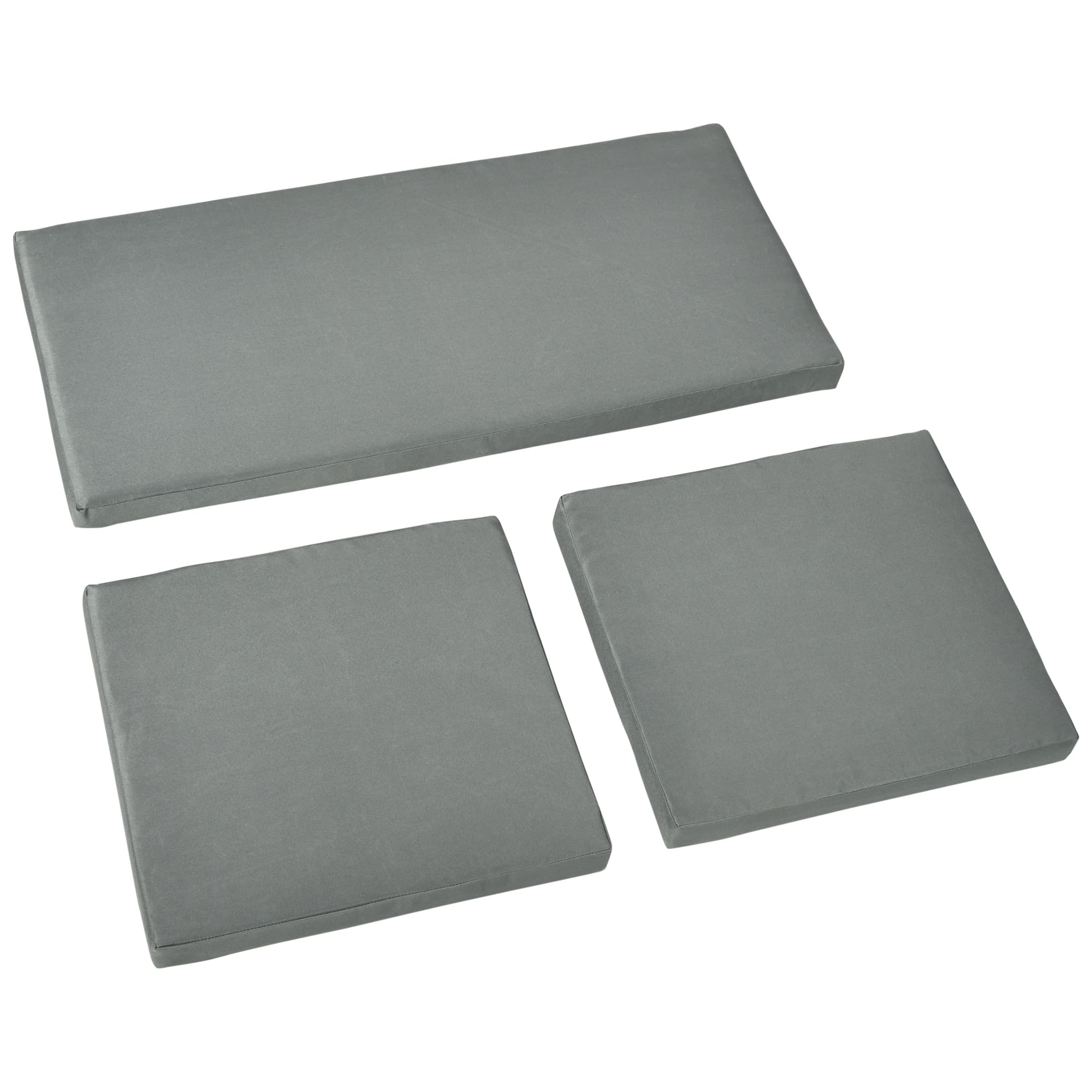 Outsunny Garden Seat Cushion Pads for Rattan Chairs, 3 Piece Patio Furniture Cushions, Dark Grey | Aosom UK