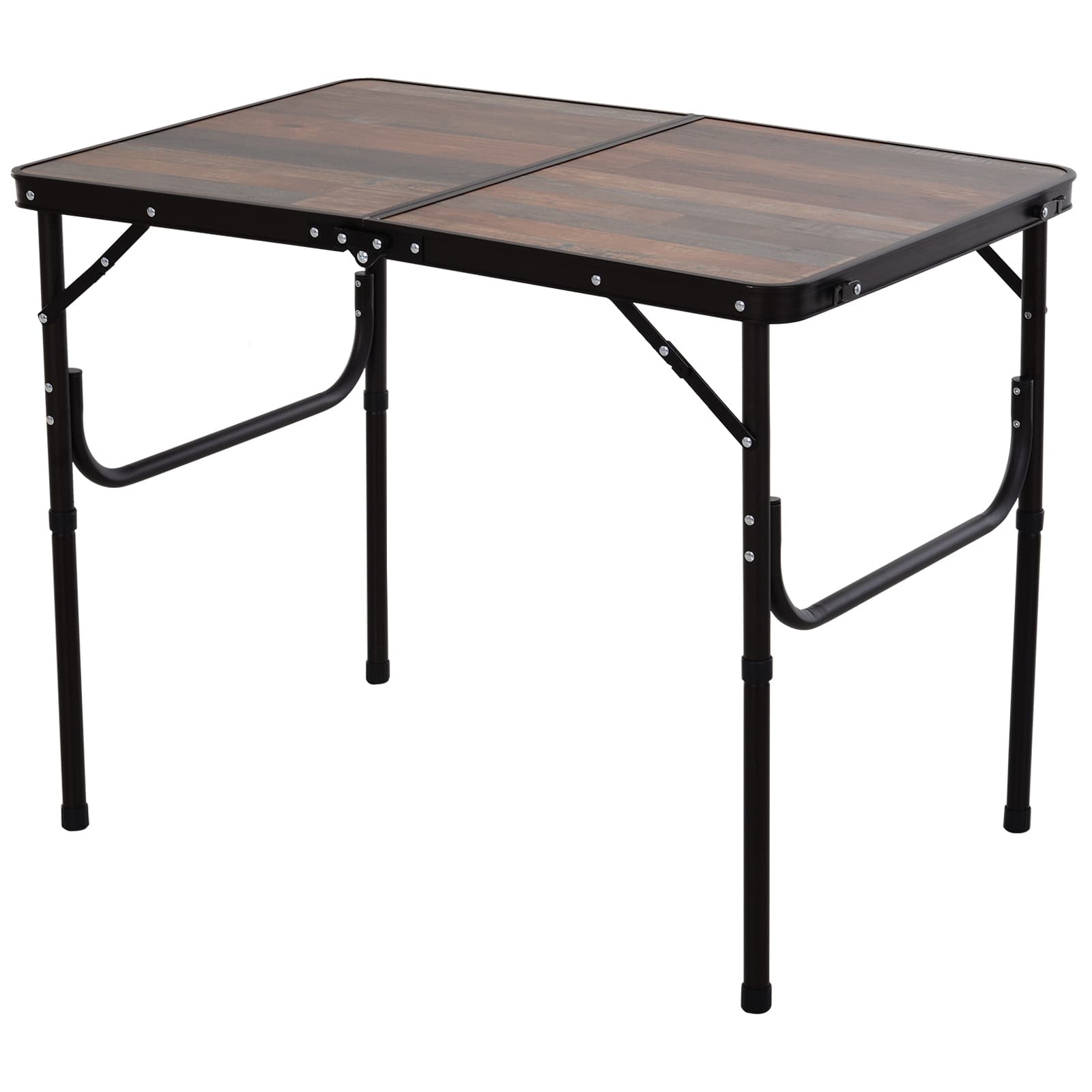 Outsunny Folding Camping Table, 3ft Height Adjustable, MDF, Portable for Outdoor Activities, Cream. | Aosom UK
