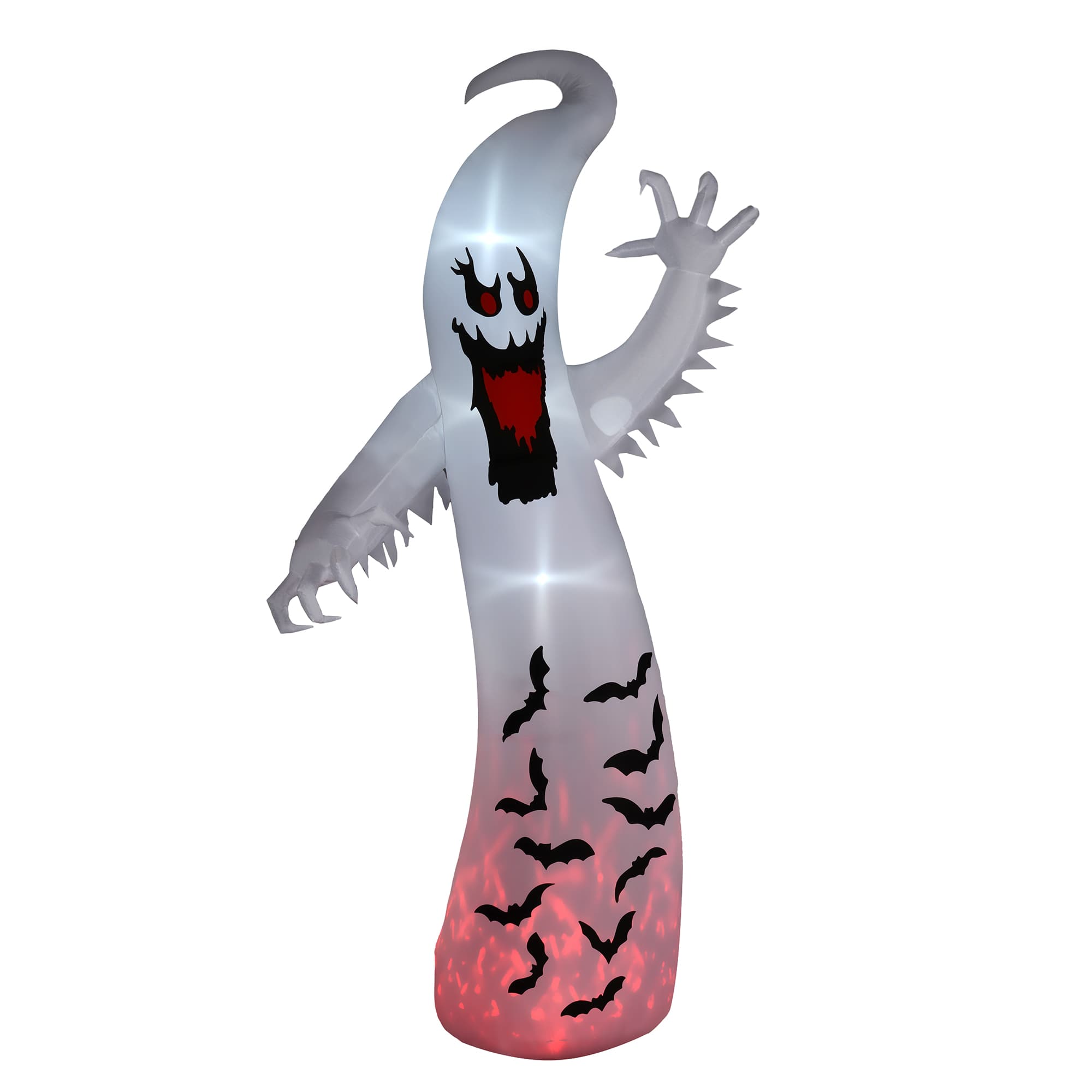 Outsunny 11.8FT Tall Halloween Inflatable Spooky Ghost, Blow Up Outdoor Halloween Decoration with Build-in LEDs and Rotating Light | Aosom UK