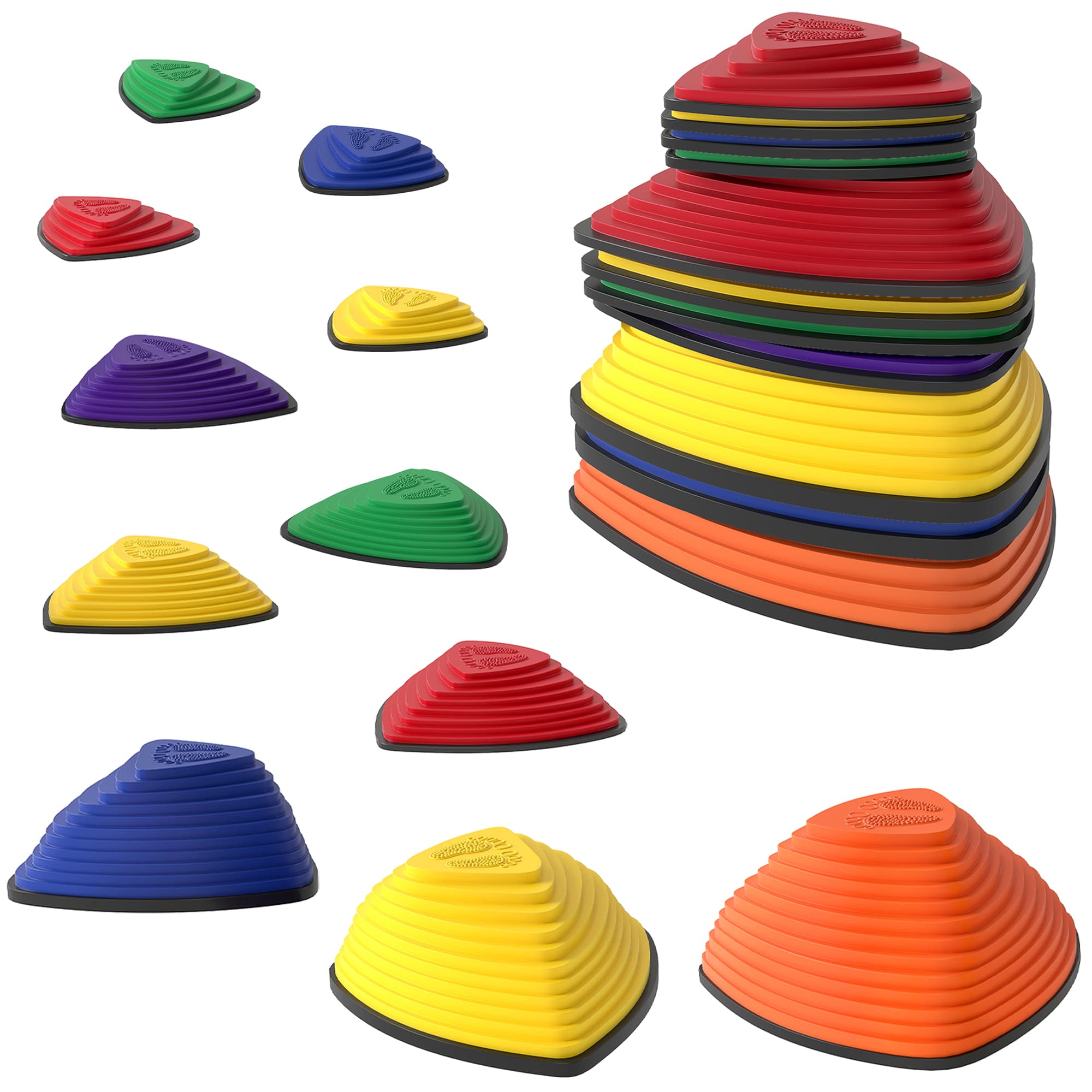 AIYAPLAY 11-Piece Stepping Stones for Kids, Stackable Sensory Toys Outdoor Indoor, Obstacle Course for Balance and Motor Skills