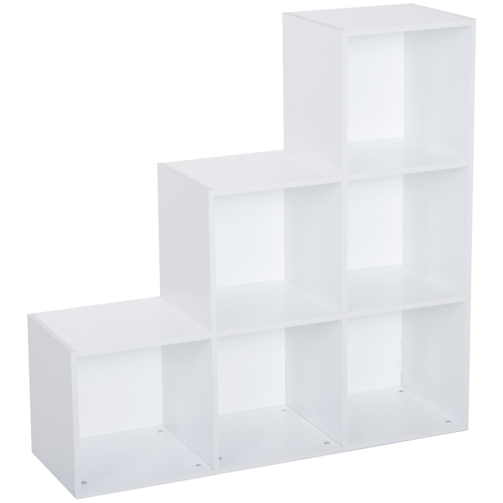 HOMCOM 3-Tier 6 Cube Shelving Unit: Organised Storage Solution for Home & Office, Pristine White | Aosom UK