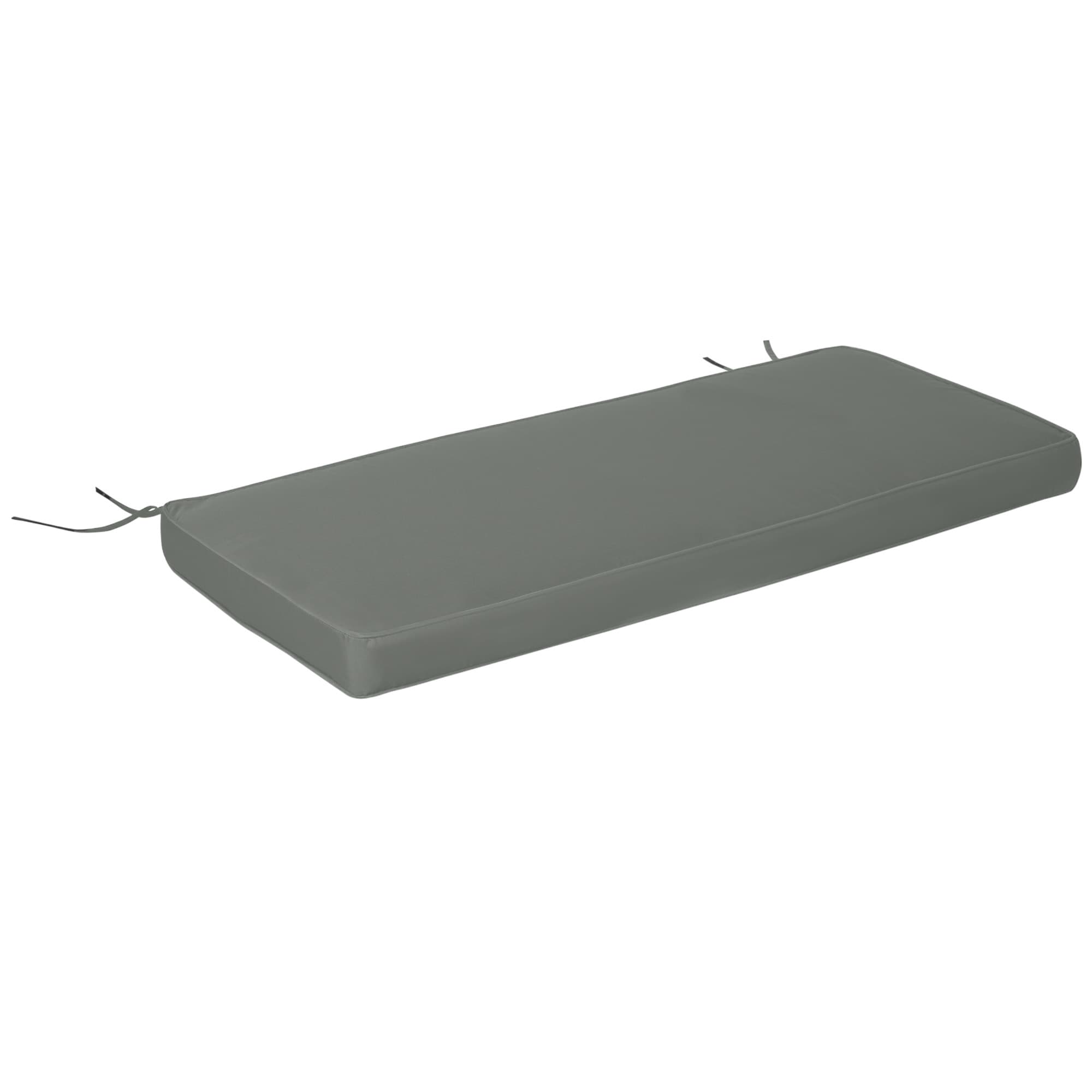 Outsunny 2-Seater Garden Bench Cushion, Loveseat Pad for Patio Swing Furniture, Indoor & Outdoor Use, Grey