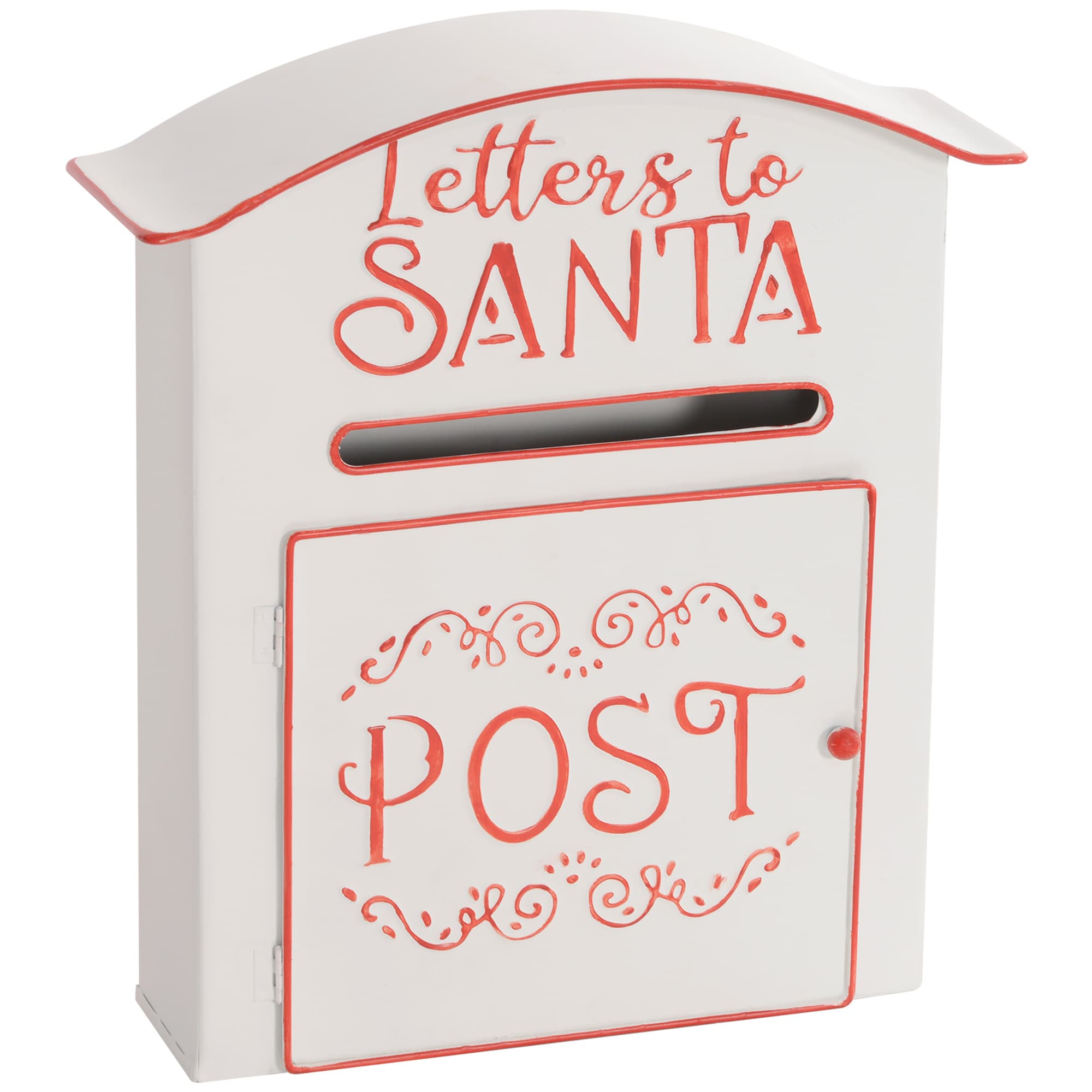 HOMCOM Christmas Post Box, Letters to Santa Mailbox, Wall Mounted Postbox, Christmas Decoration for Indoor and Outdoor, White | Aosom UK