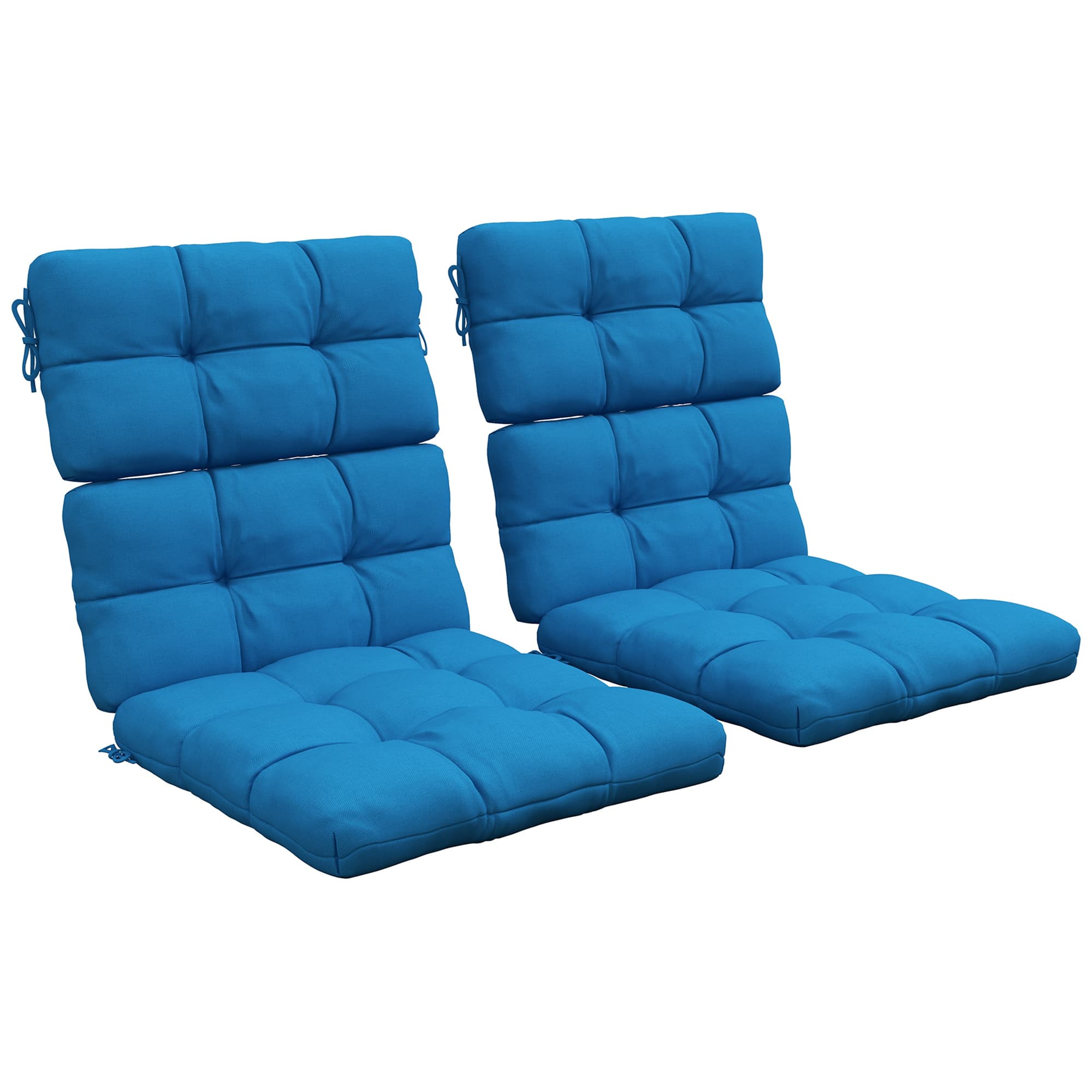 Outsunny Garden Seating Comfort: Plush Turquoise Cushions with Backrest Ties for Patio Bliss | Aosom UK