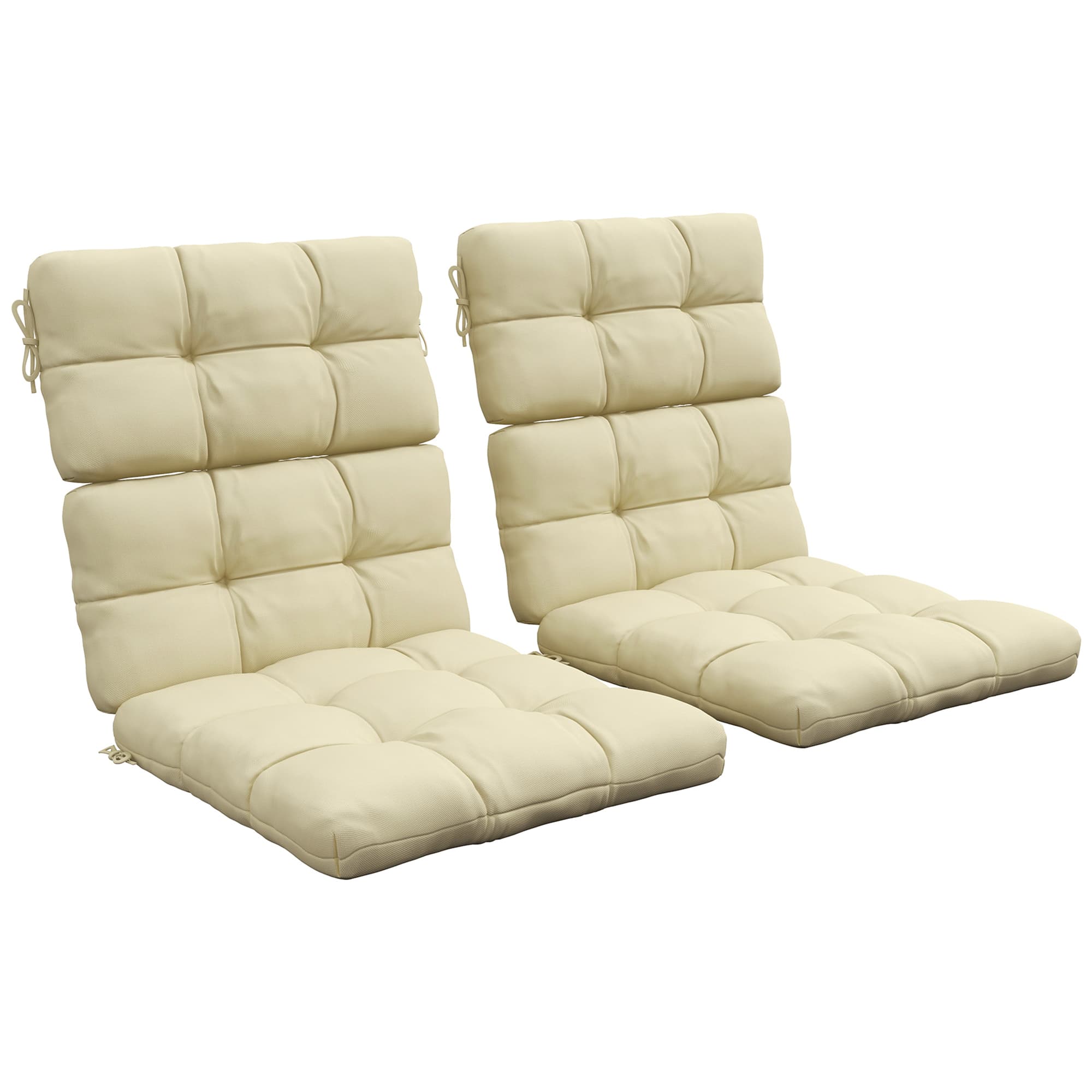 Outsunny Cushion Refresh: Beige Seat & Backrest Set for Patio Chair Comfort | Aosom UK