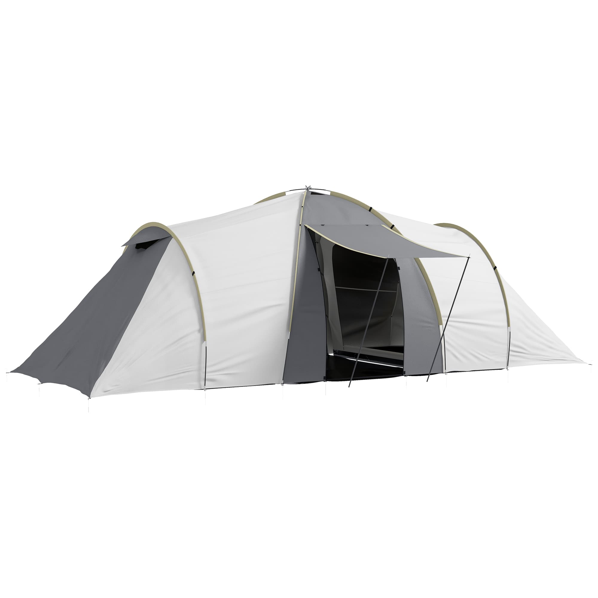 Outsunny 4-6 Person Tunnel Tent, Two Bedrooms, 2000mm Waterproof, UV50+ Protection, Ideal for Outdoor Activities, Carry Bag Included
