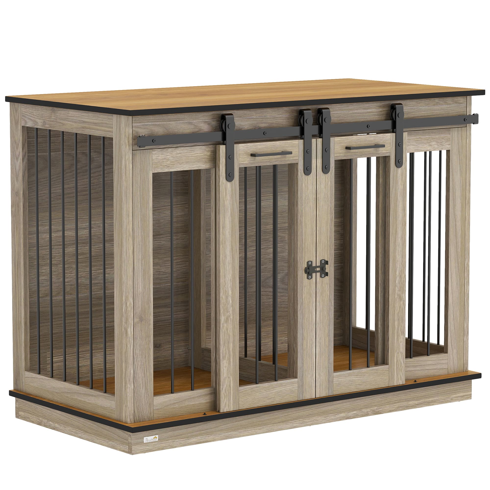PawHut Dog Crate Furniture for Large Dogs, Double Dog Cage for Small Dogs thumbnail 3