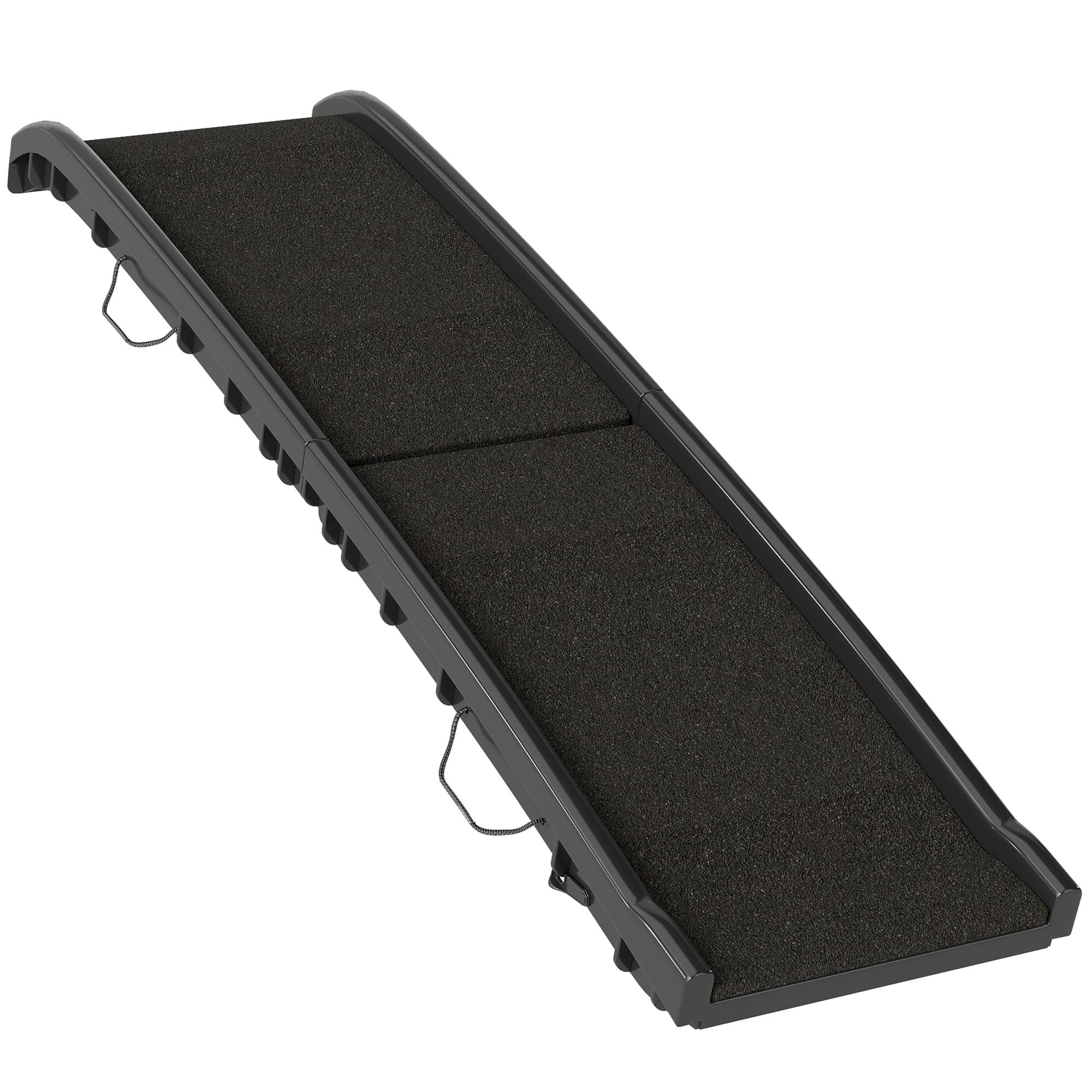 PawHut Foldable dog ramp, PP dog stair with gentle slope and non-slip surface, 155x38.5x15.5cm, black