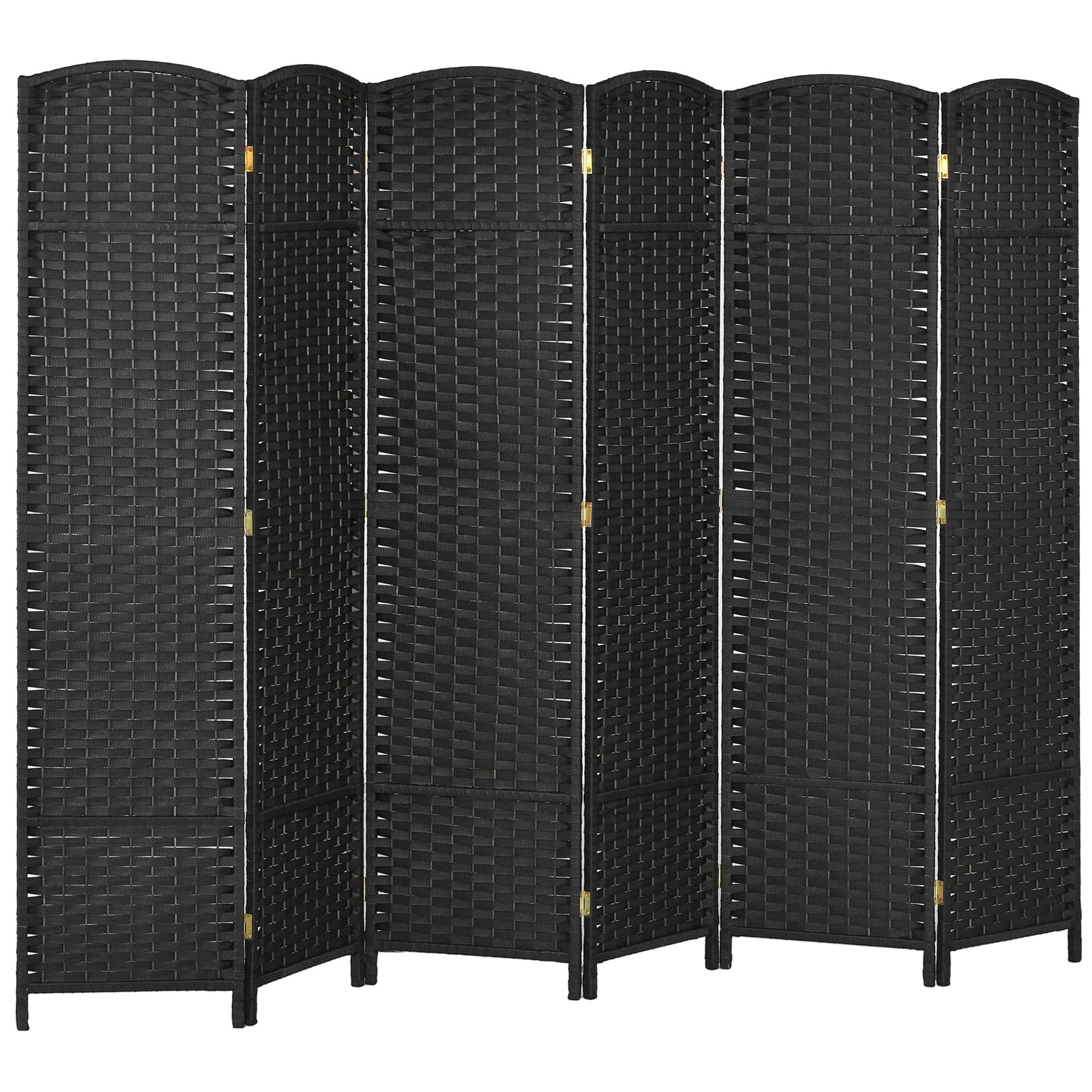 HOMCOM 6 Panel Folding Room Divider, Freestanding Privacy Screen for Living Room, Bedroom and Office, 240 x 170cm, Black