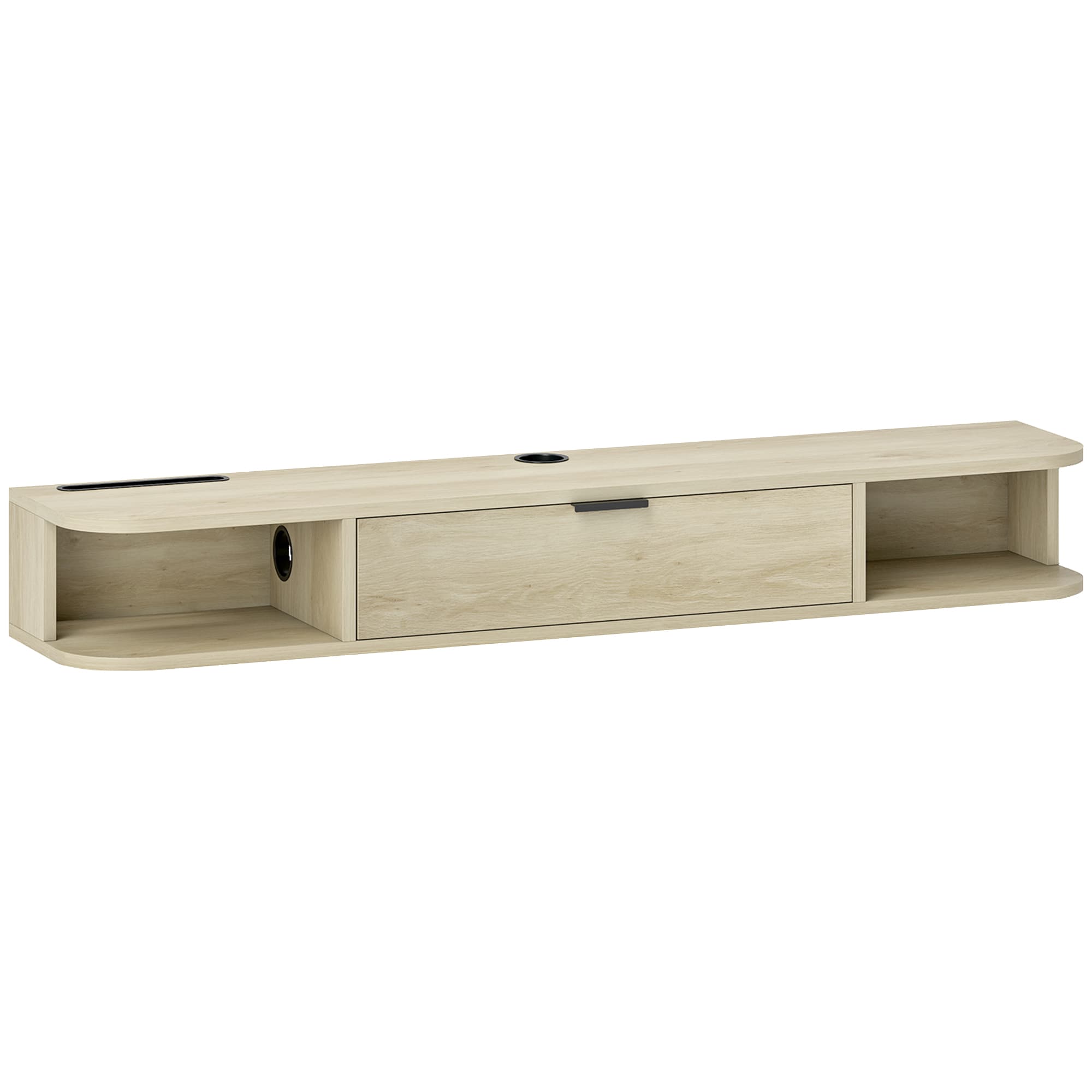 HOMCOM 120 cm Floating TV Unit for TVs up to 50 Inch - Natural