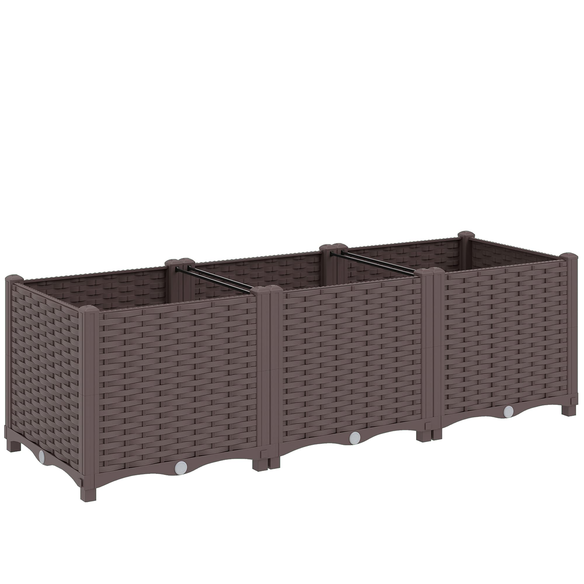 Outsunny Plastic Raised Garden Bed with Legs, Self Watering Elevated Planter Boxes with Drainage Holes and Plugs thumbnail 2