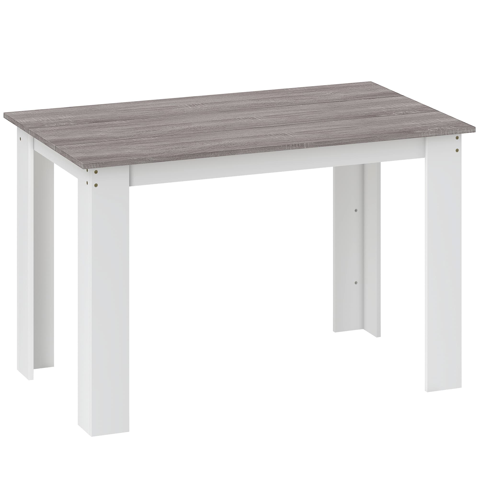HOMCOM Dining Table for 4-6 People, Kitchen Table with Wood Effect for Dining Room, Grey