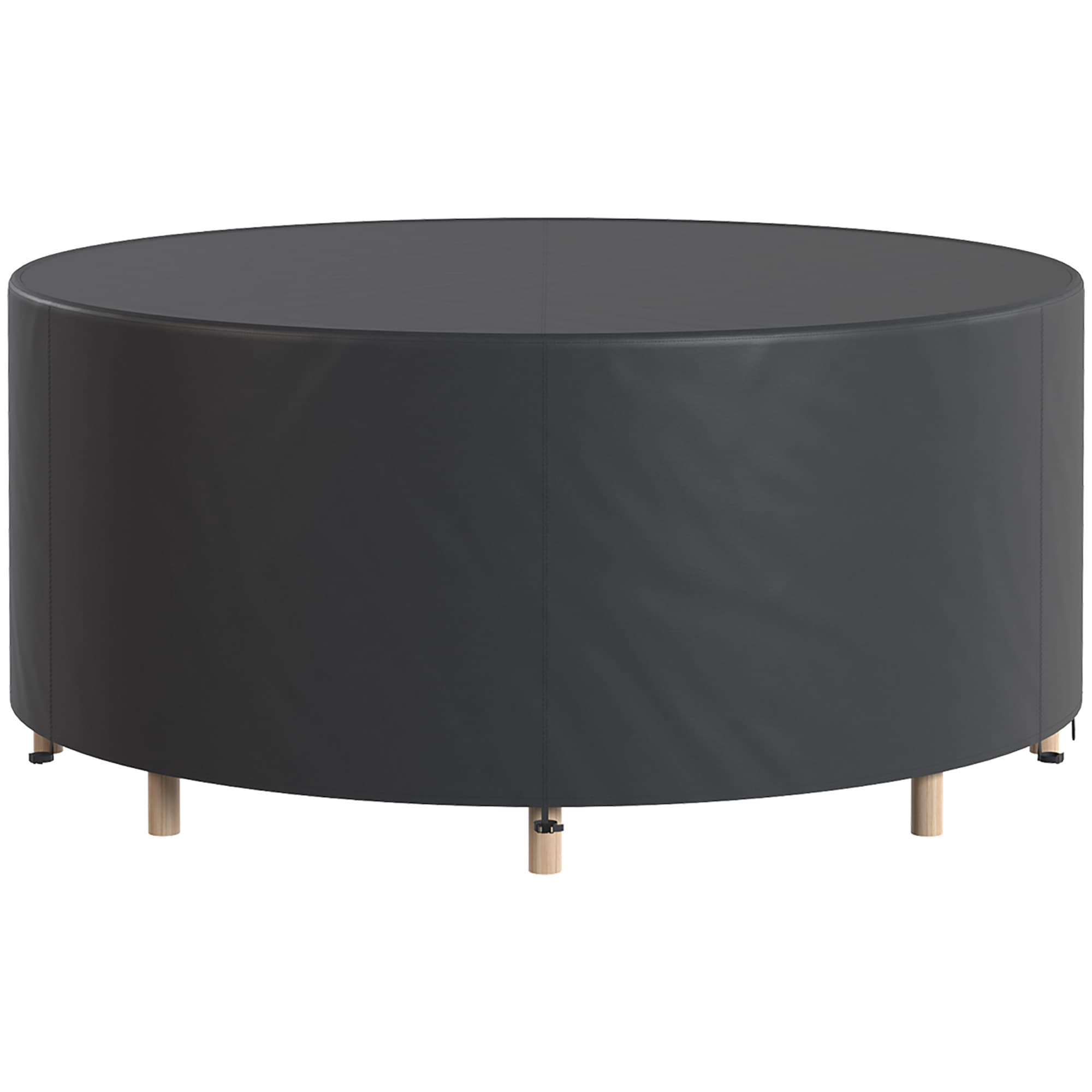Outsunny Round Garden Furniture Cover, Waterproof Garden Table Cover, 420D Heavy Duty Oxford for Outdoor, Φ214 x 70 cm, Black