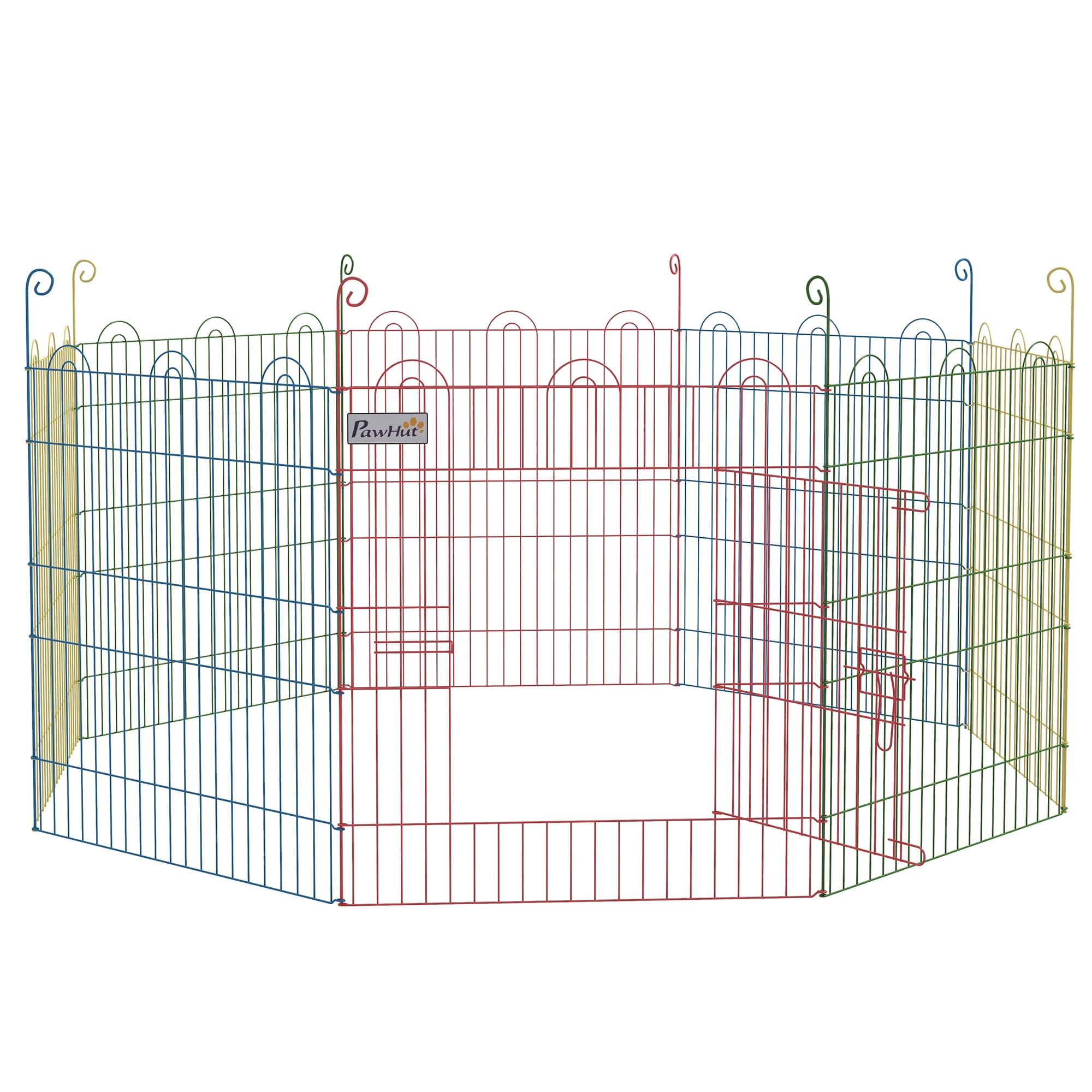 PawHut Pet Playpen Crate, with Eight Panels, Door, for Indoors and Outdoors, 60H x Φ156cm | Aosom UK