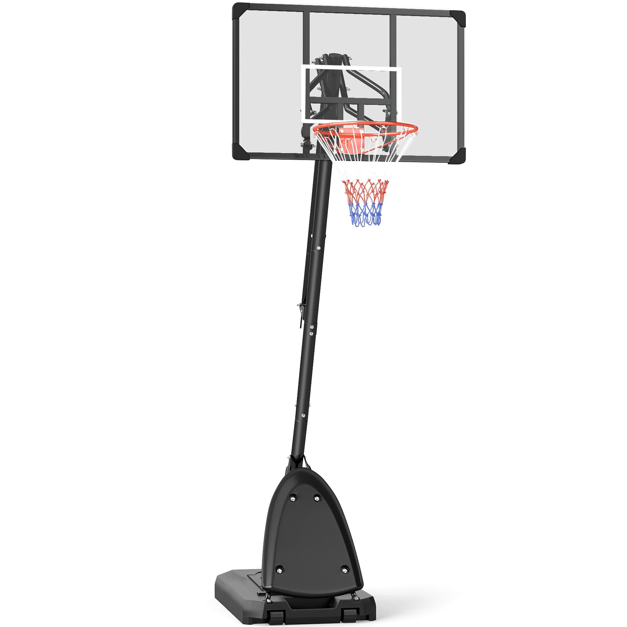 SPORTNOW Height Adjustable Basketball Hoop and Stand with Sturdy Backboard and Weighted Base, Portable on Wheels, 2.4-2.9m | Aosom UK