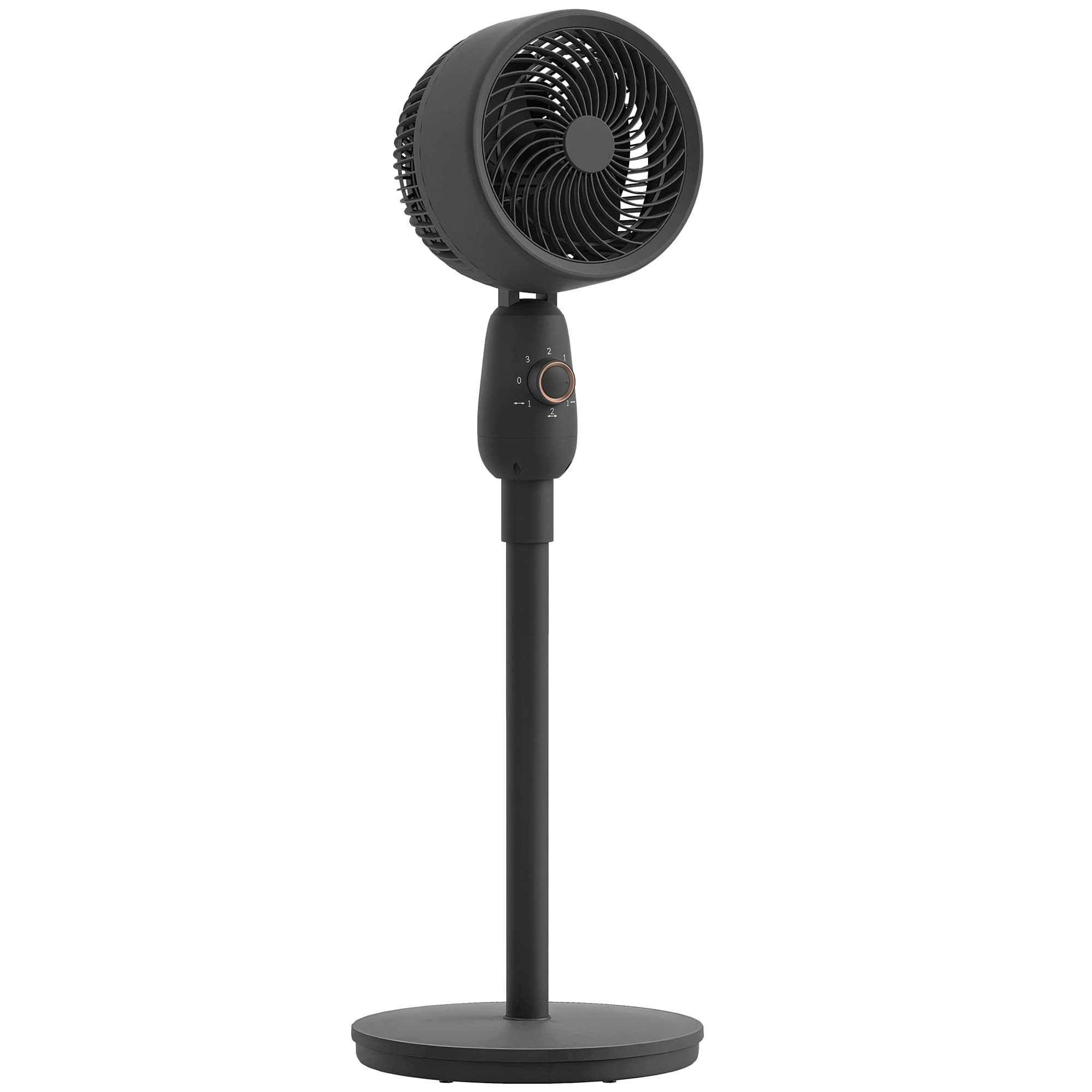 HOMCOM Pedestal Fan, Powerful Air Circulator, 12 Inch Floor Standing Fan with 3 Speed Settings, Oscillating Function for Bedroom, Home and Office, Black