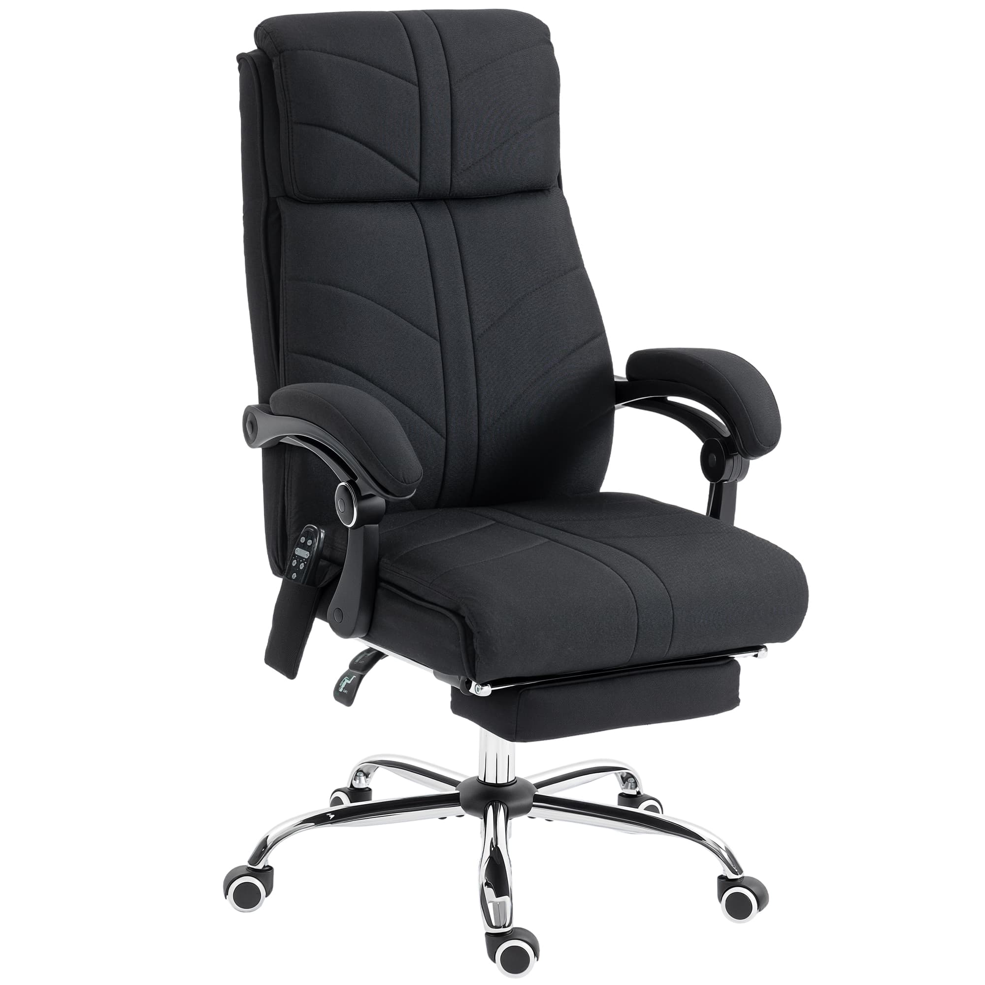 Vinsetto High Back Vibration Massage Office Chair with Footrest, Heated, Black