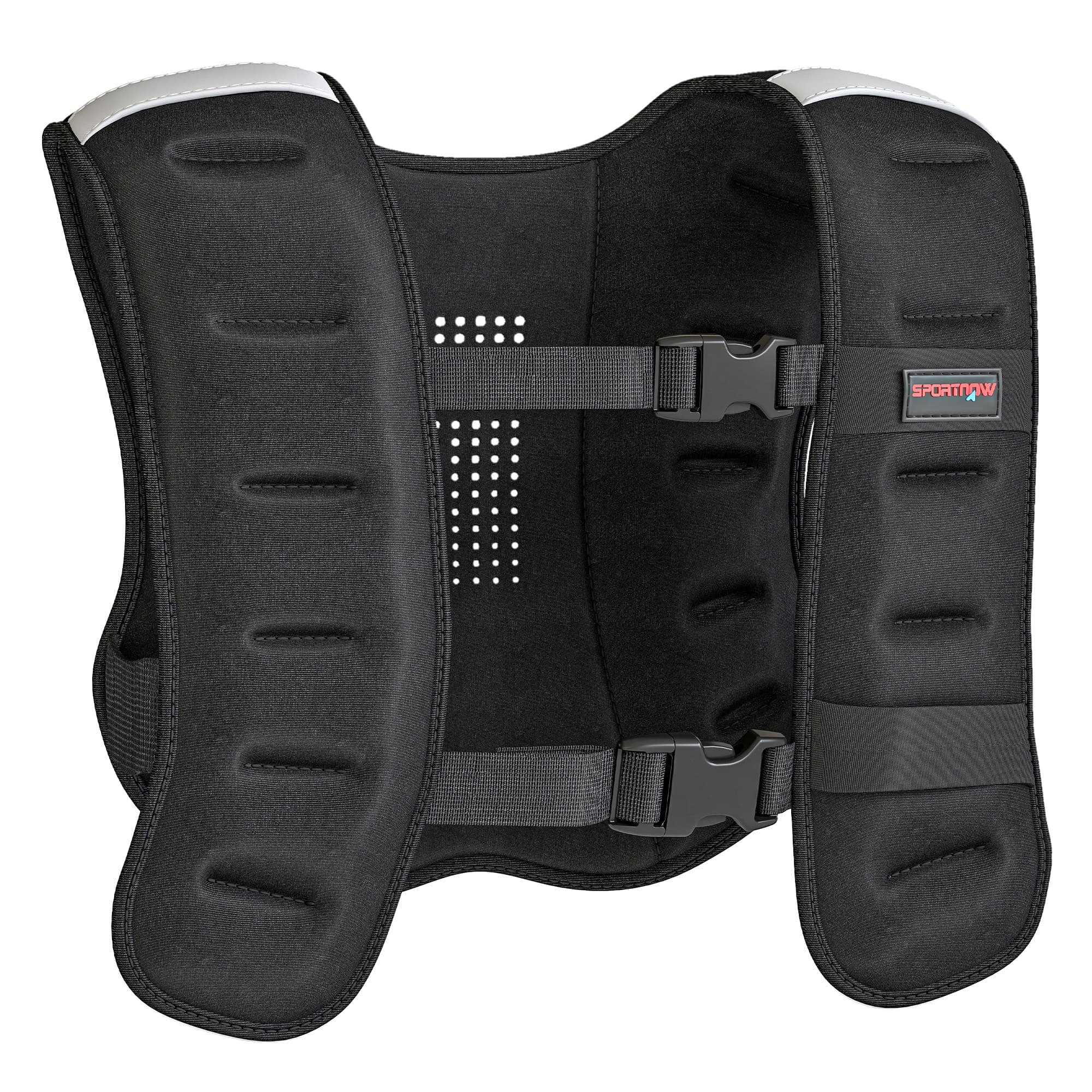 SPORTNOW Weighted Vest, 5 kg Weight Vest with Adjustable Straps, Reflective Strips, Black