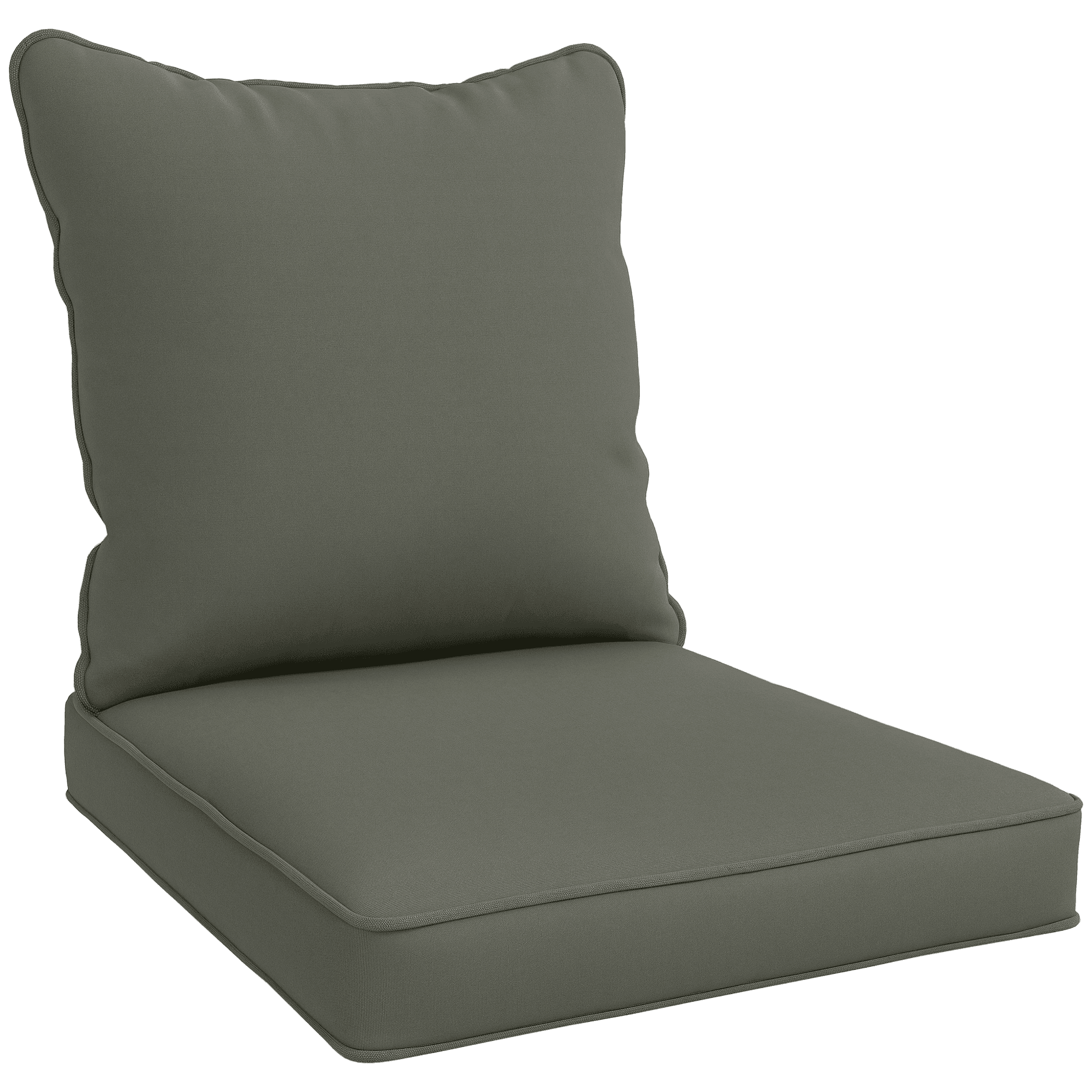 Outsunny Replacement Cushion Set, 1-Piece Back and Seat Pillow for Patio Chair, Indoor Outdoor Use, Charcoal Grey | Aosom UK