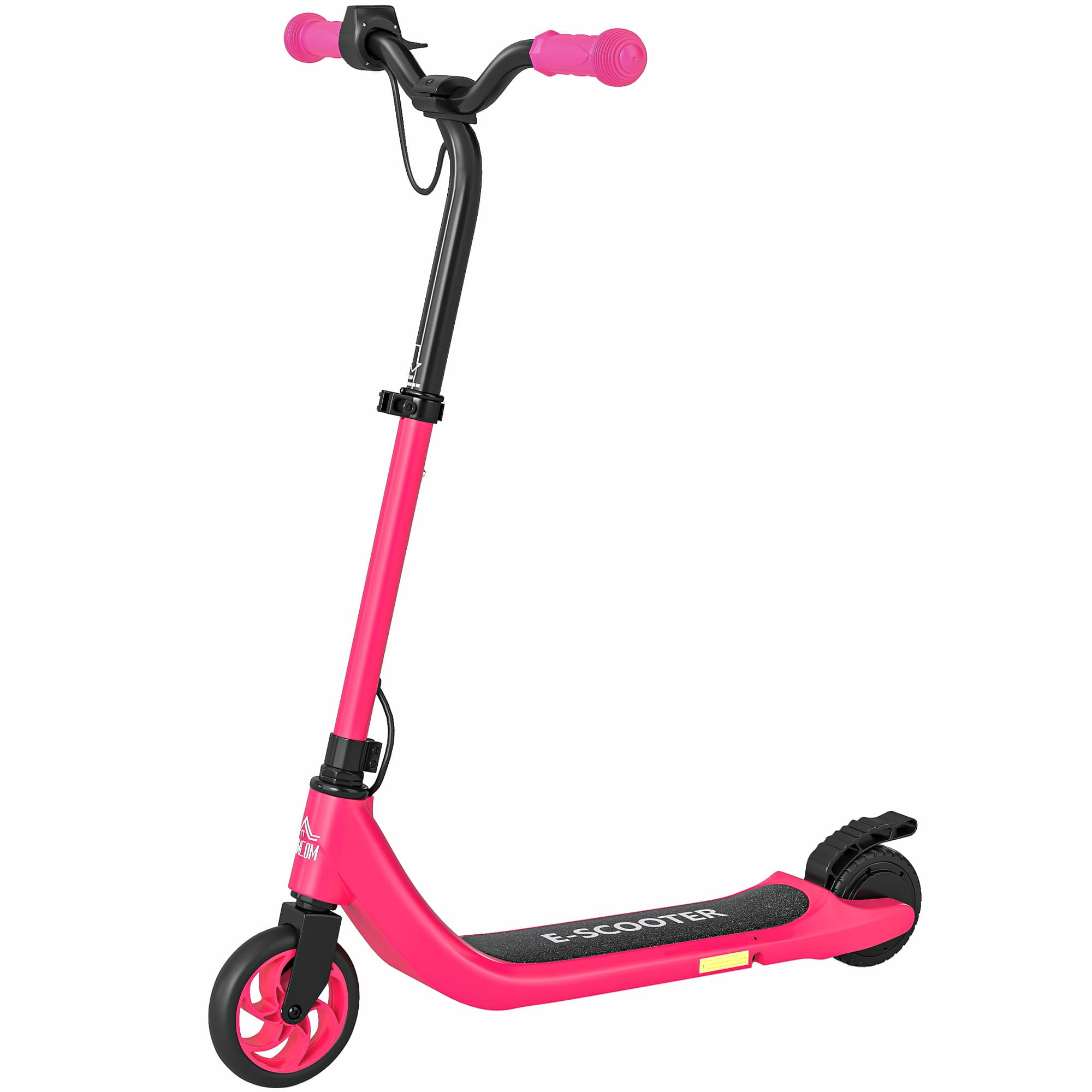 HOMCOM Electric Scooter, 120W Motor E-Scooter w/ Battery Level Display, 2 Adjustable Heights, and Rear Brake, Suitable for 6+ Years Old, Pink