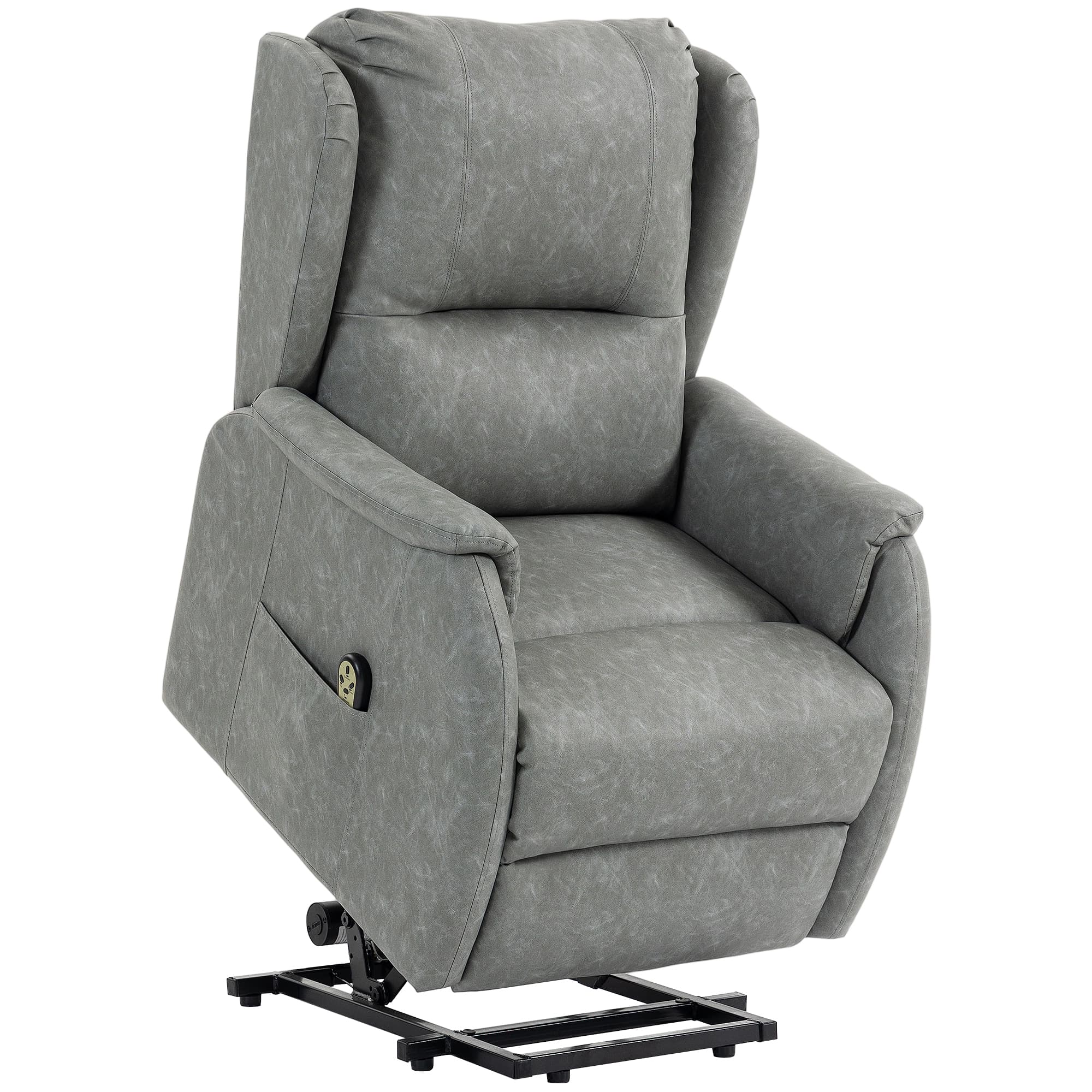 HOMCOM Power Lift Recliner Chair, Dual Motor Electric Lift Chair for Elderly with Remote Control, Grey