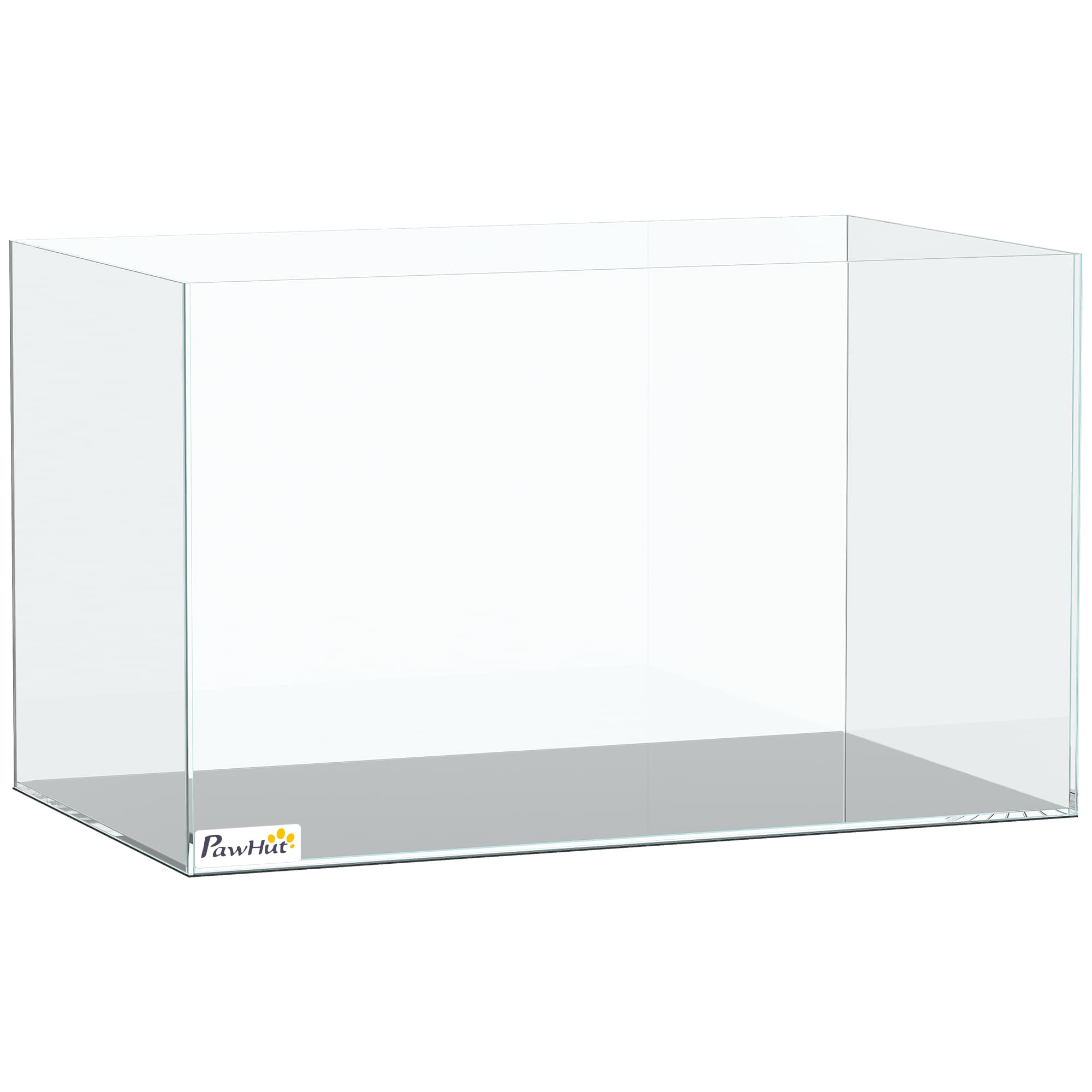 PawHut Fish Tank Bare Glass for DIY Glass Aquarium with Protective Base Mat 43L Transparent for Fish Shrimps